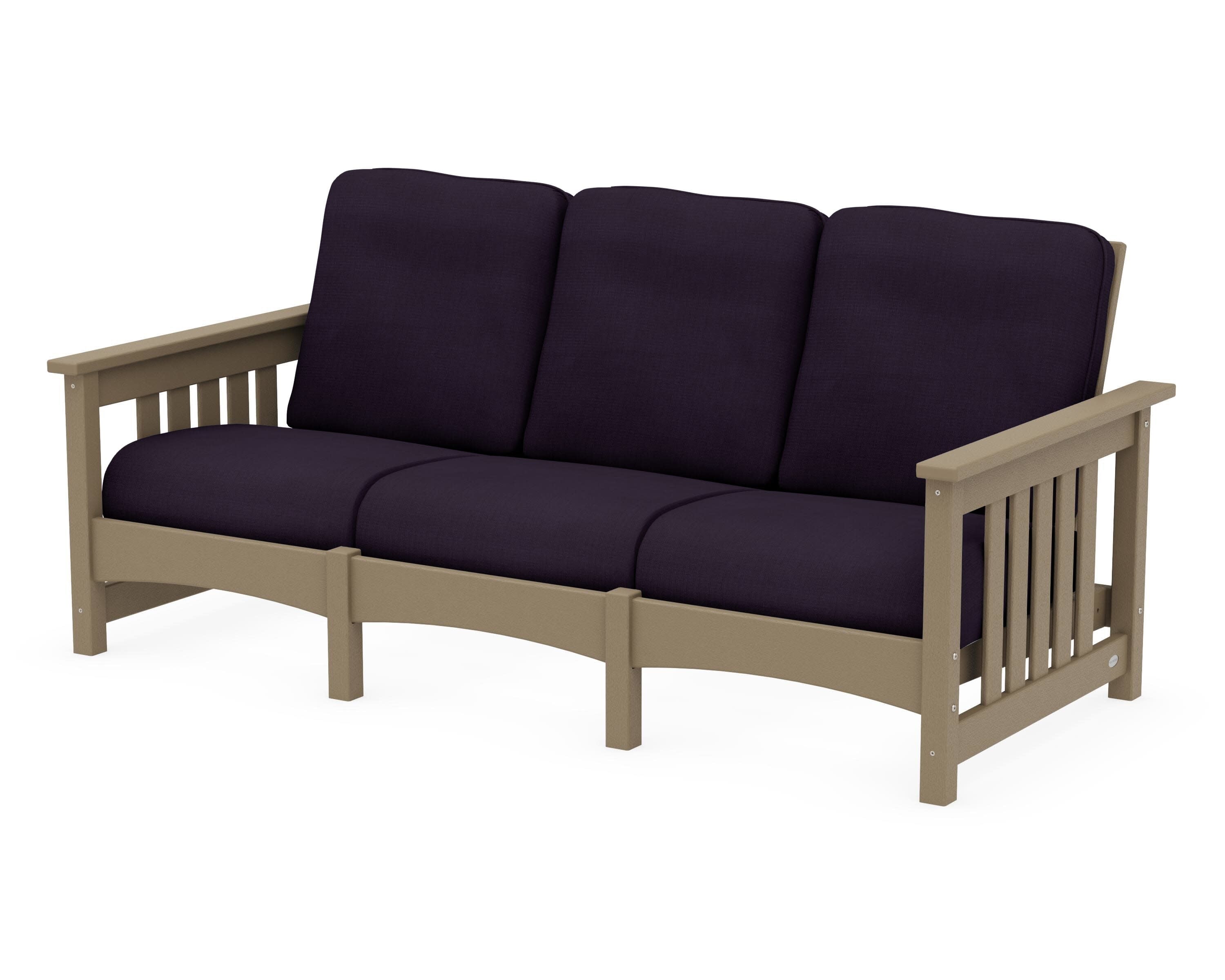 Club Mission Sofa in Vintage Sahara / Navy Linen