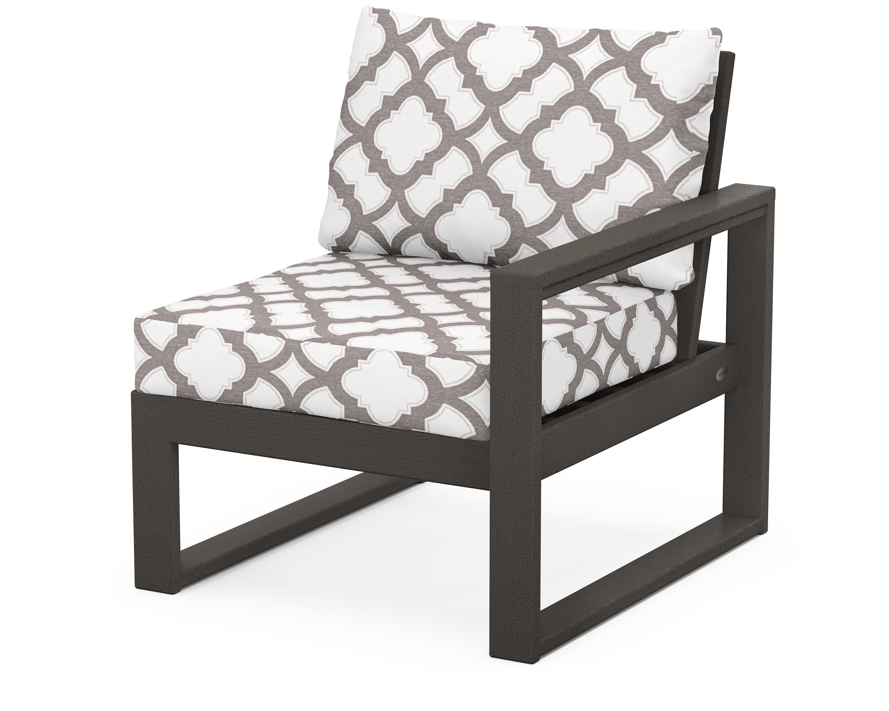 EDGE Modular Right Arm Chair in Vintage Coffee / Trellis Grey Mist