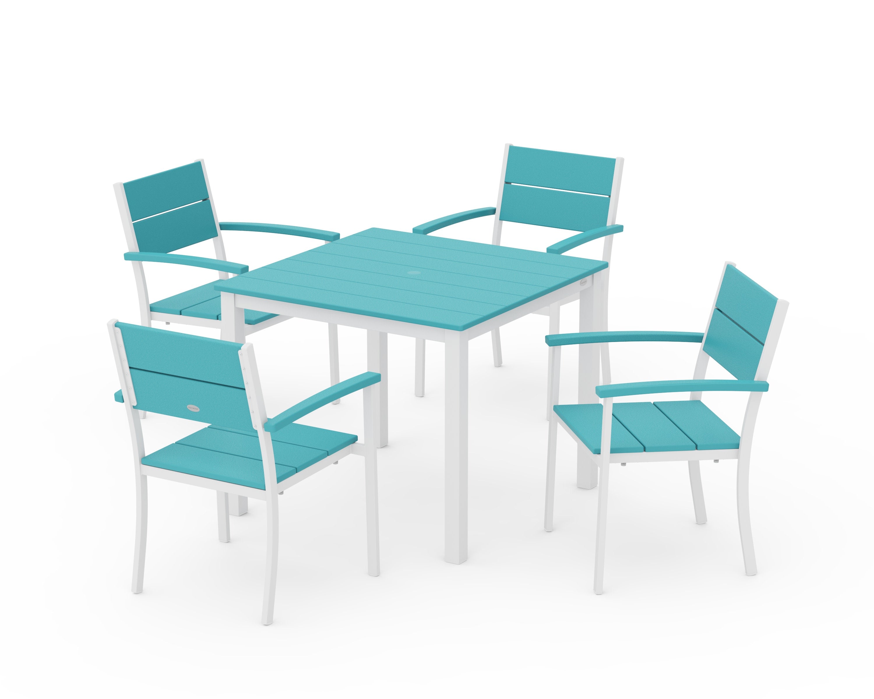 Main Street 5-Piece Dining Set in White / Aruba