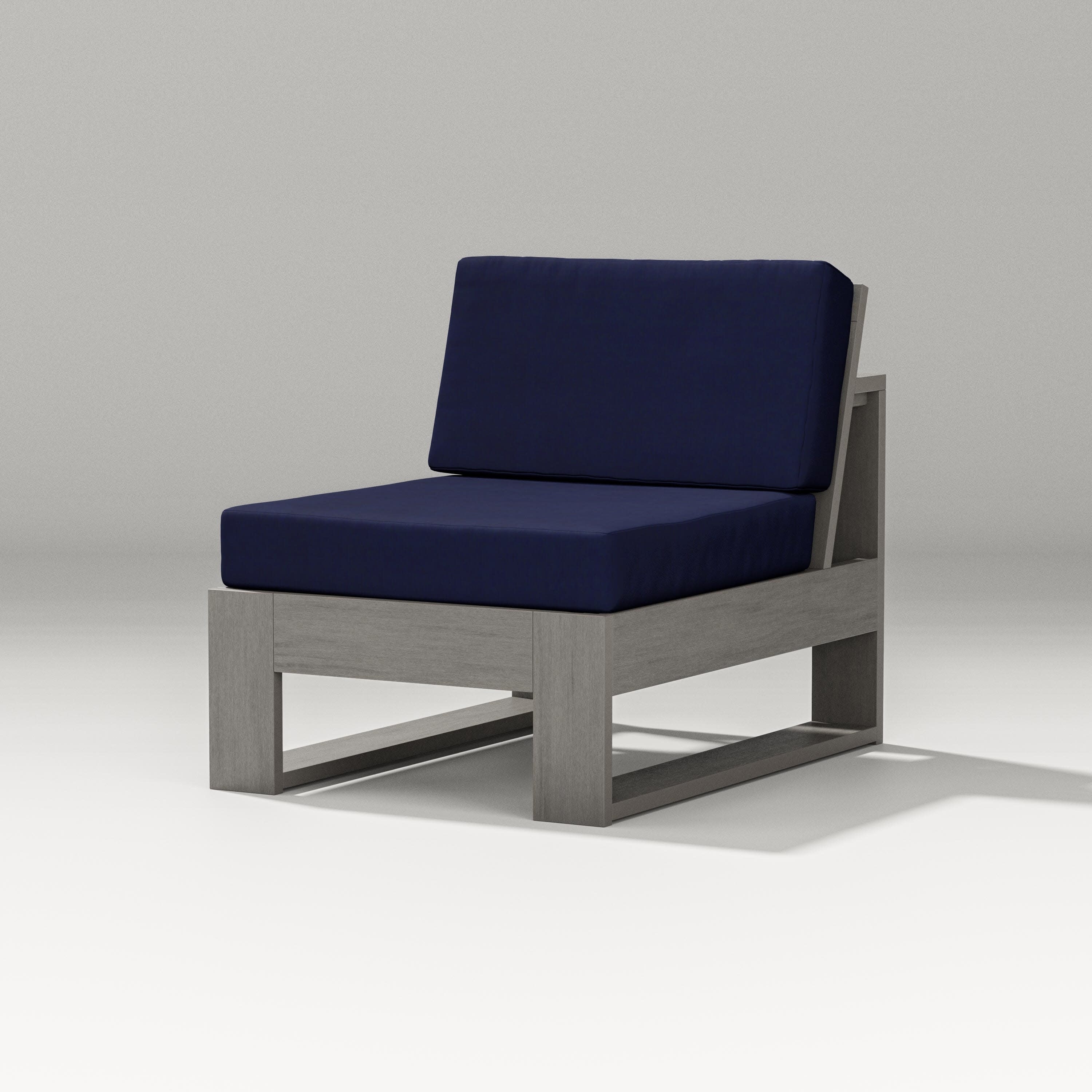 Latitude Modular Armless Chair in Driftwood / Navy