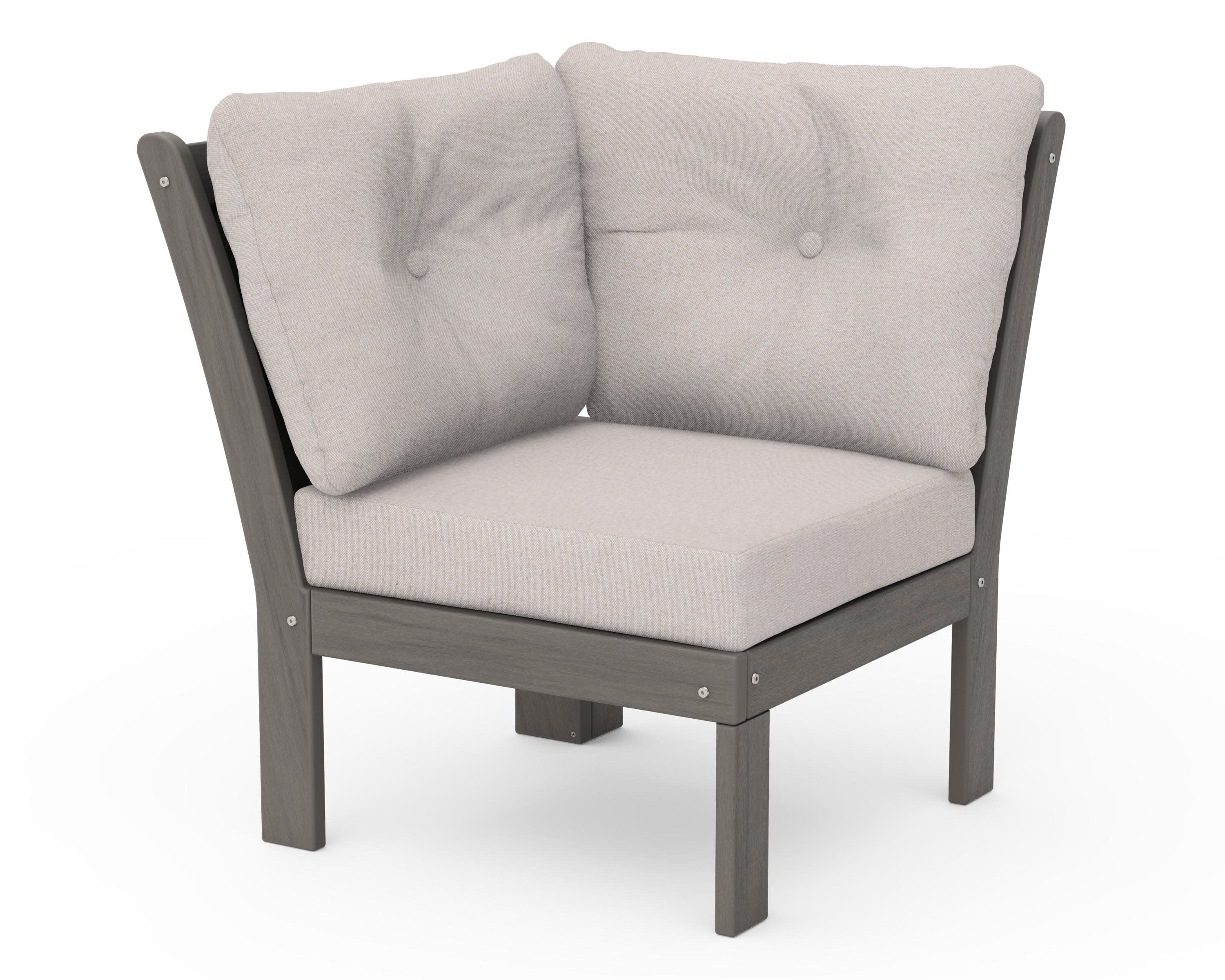 Vineyard Modular Corner Chair in Driftwood / Dune Burlap