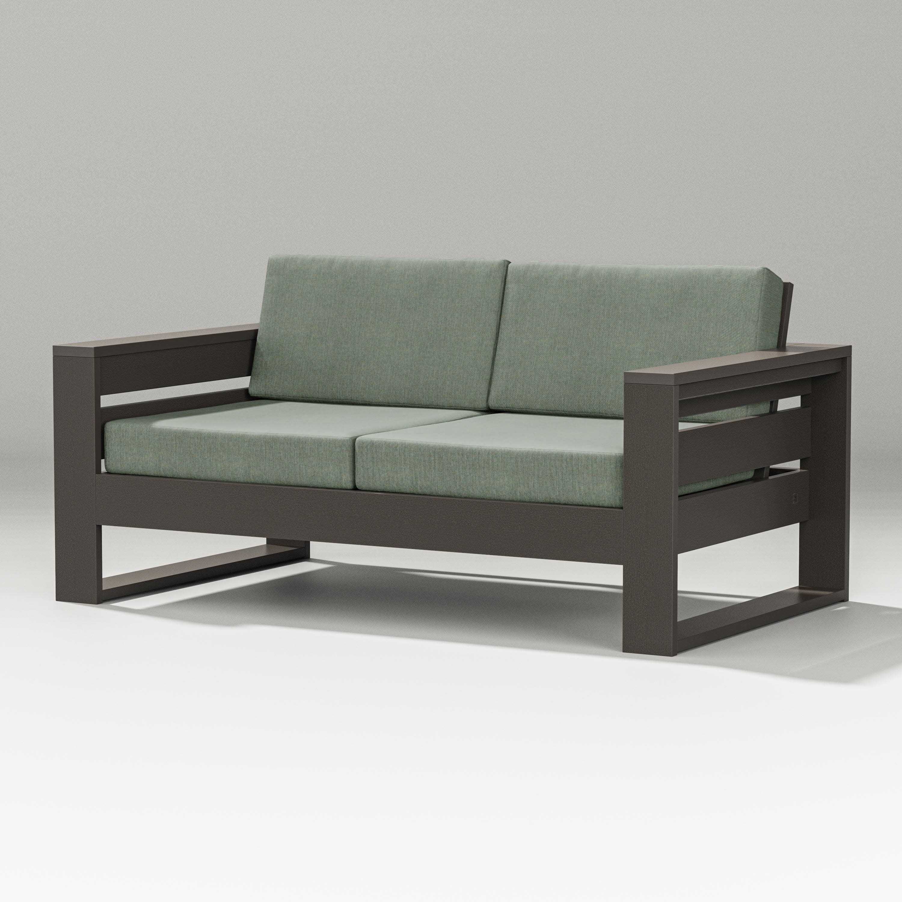 Latitude Loveseat in Vintage Coffee / Cast Sage