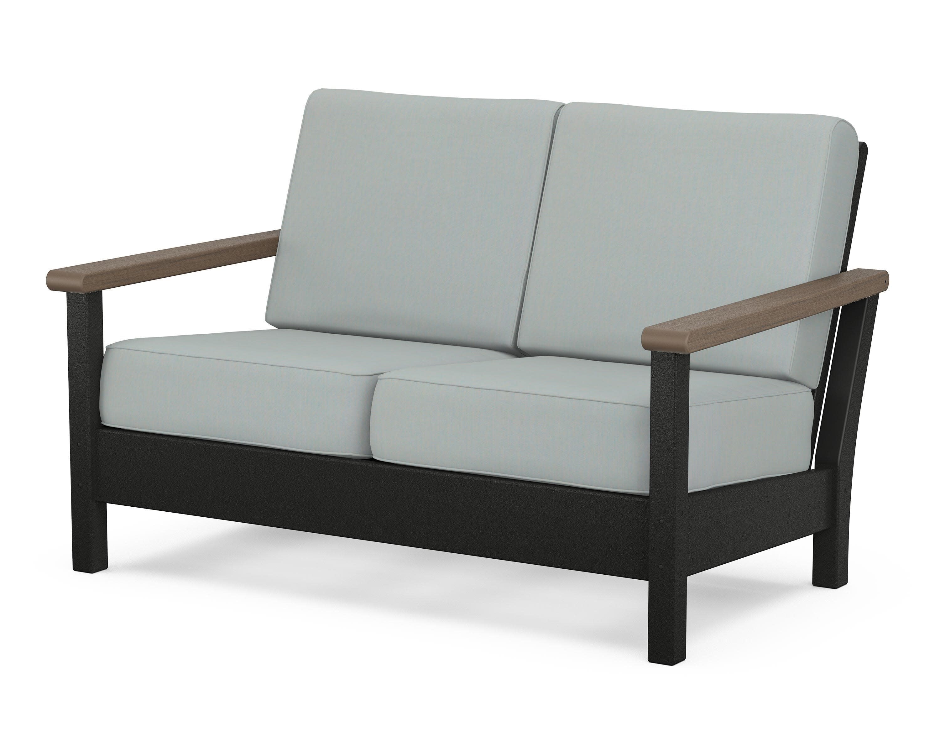 Harbour Deep Seating Loveseat in Black / Kona / Spa