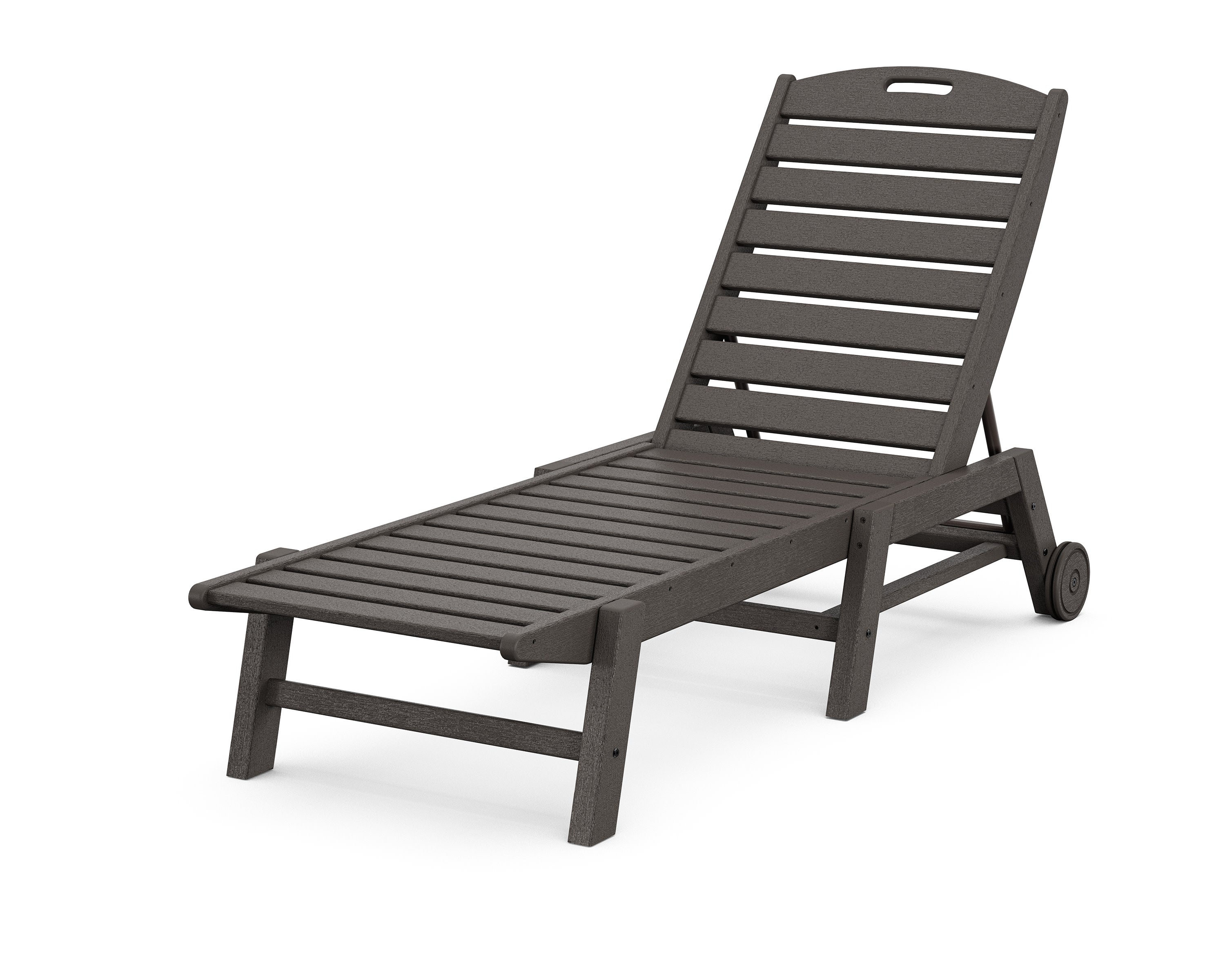 Nautical Chaise with Wheels in Vintage Coffee