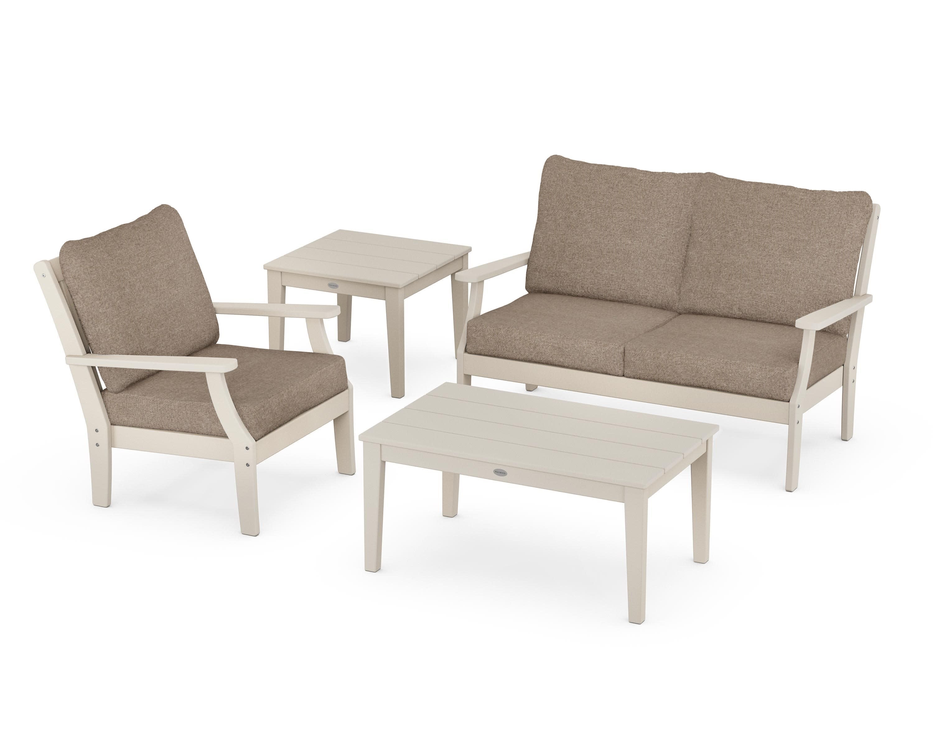 Braxton 4-Piece Deep Seating Set in Sand / Spiced Burlap