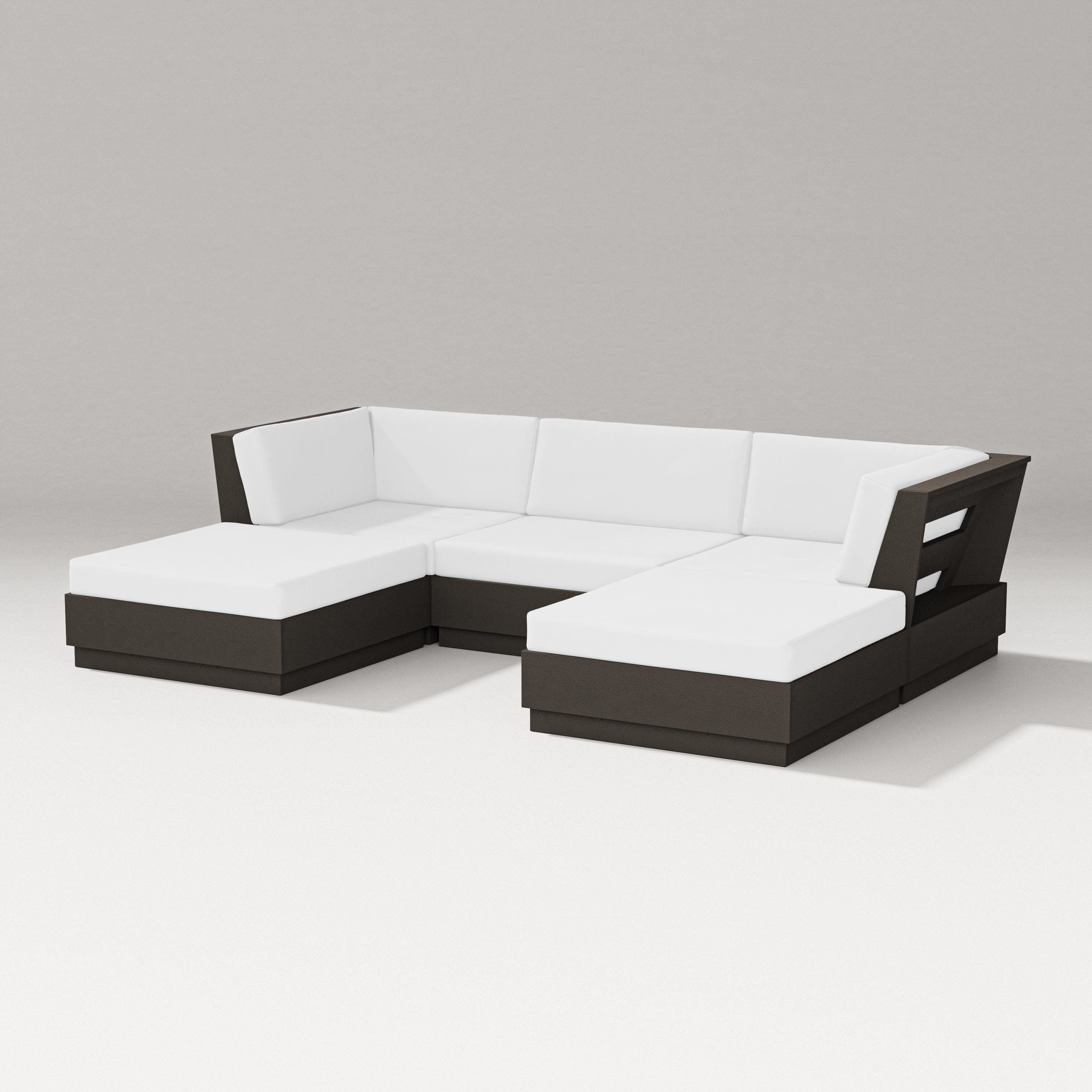 Elevate Double Chaise Sectional in Vintage Coffee / Natural