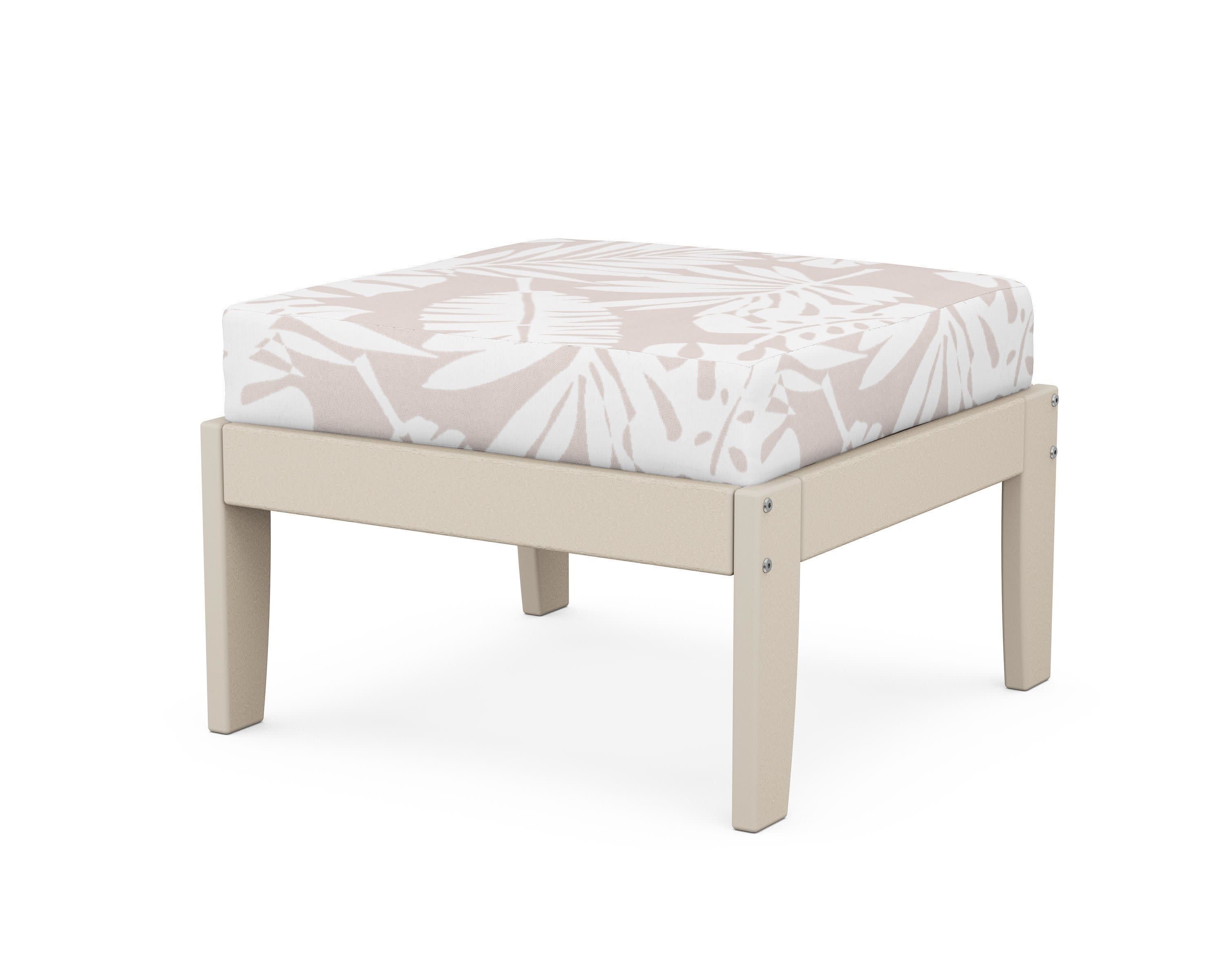 Modular Ottoman - Classic in Sand / Leaf Dune Burlap