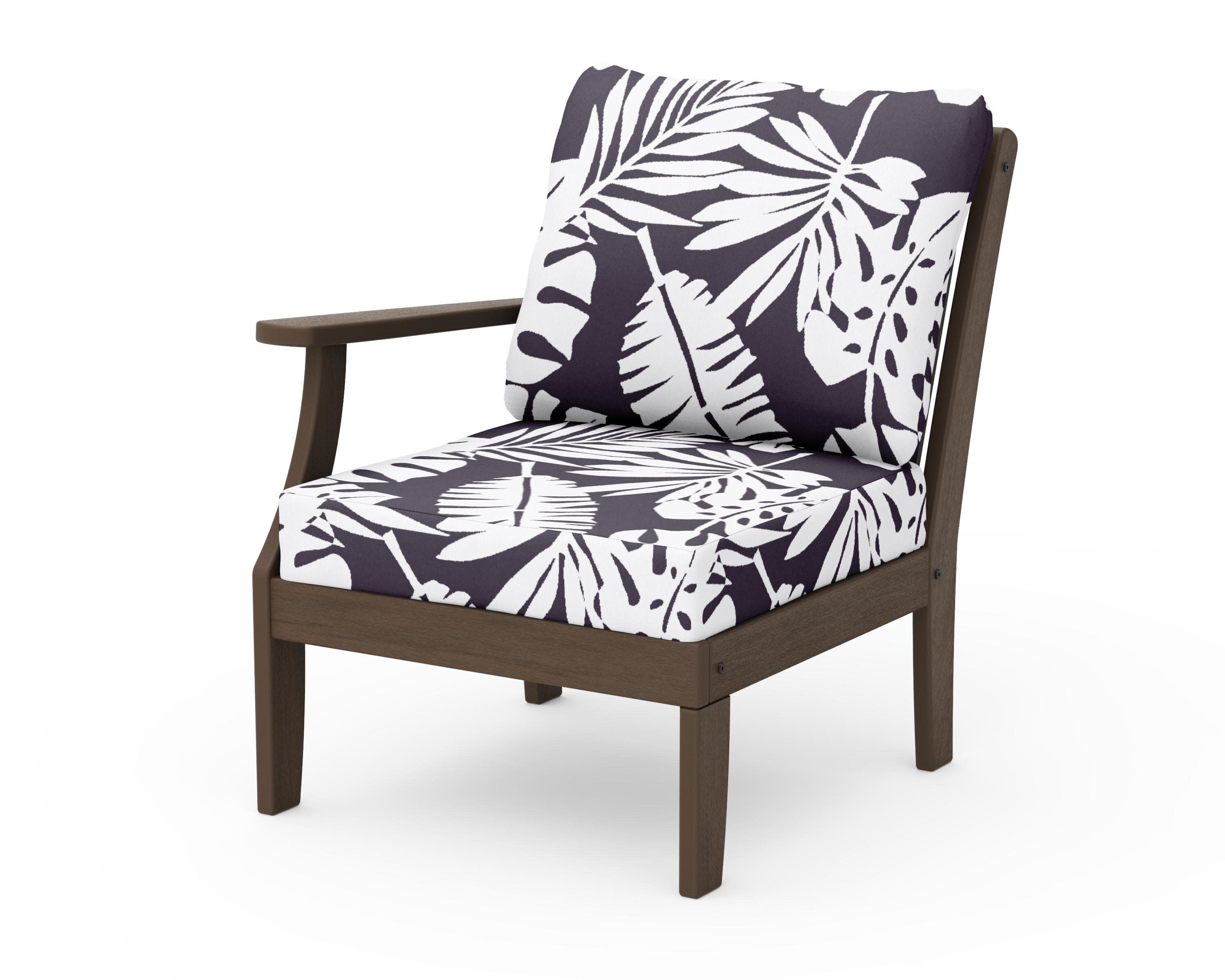 Braxton Modular Left Arm Chair in Kona / Leaf Navy