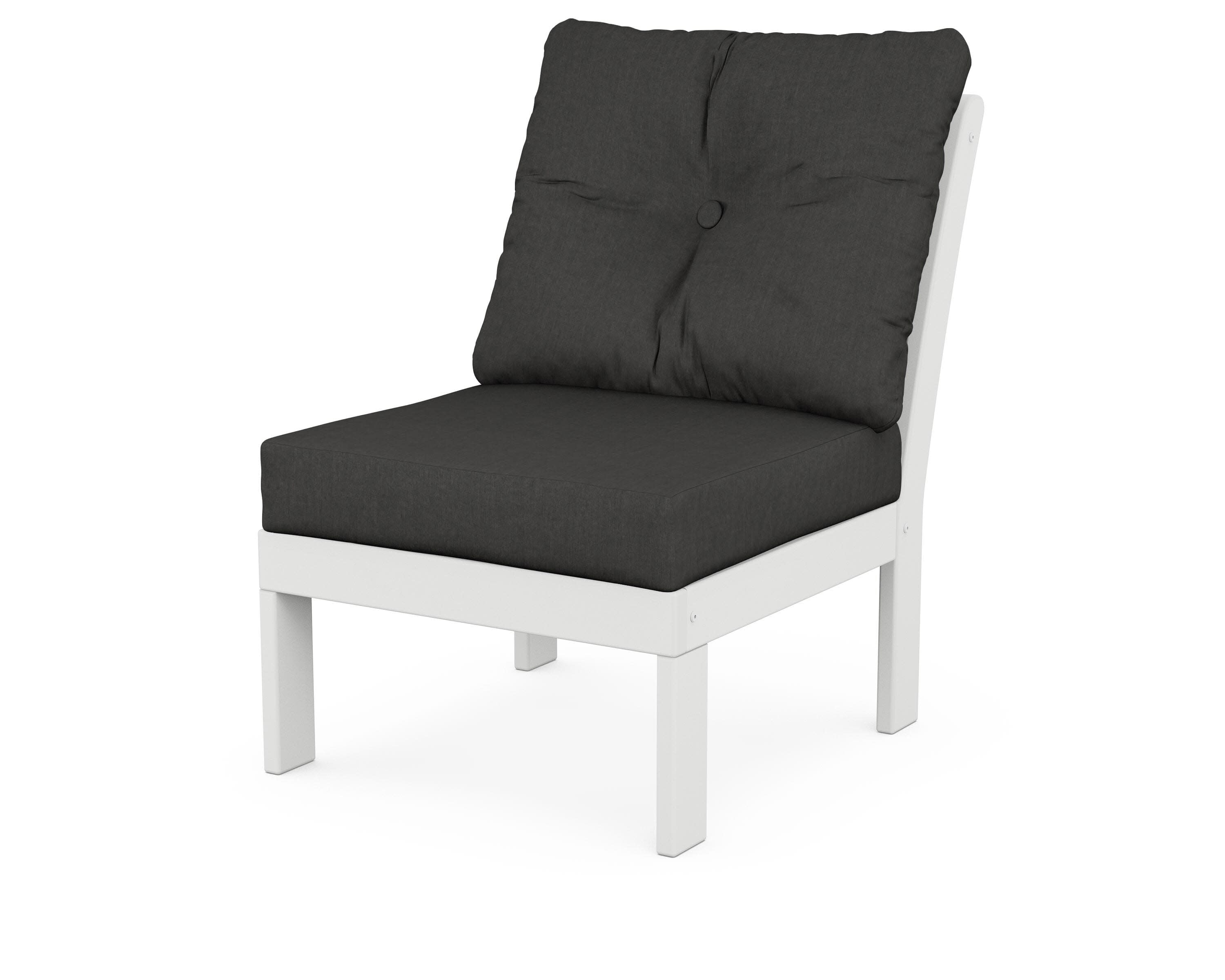 Vineyard Modular Armless Chair in White / Spectrum Carbon