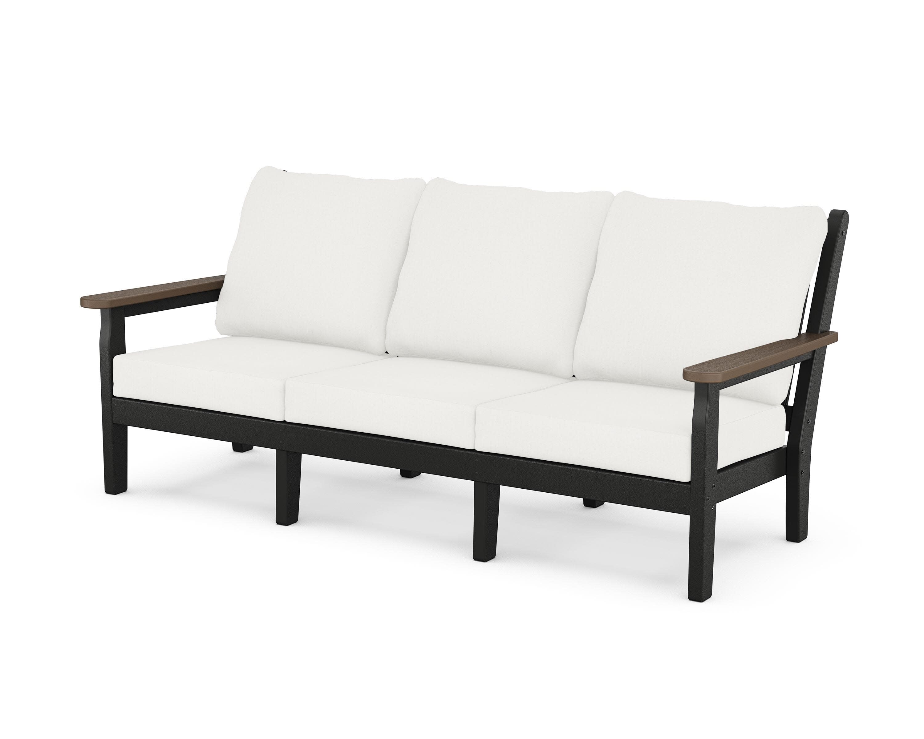 Chippendale Deep Seating Sofa in Black / Kona / Natural Linen