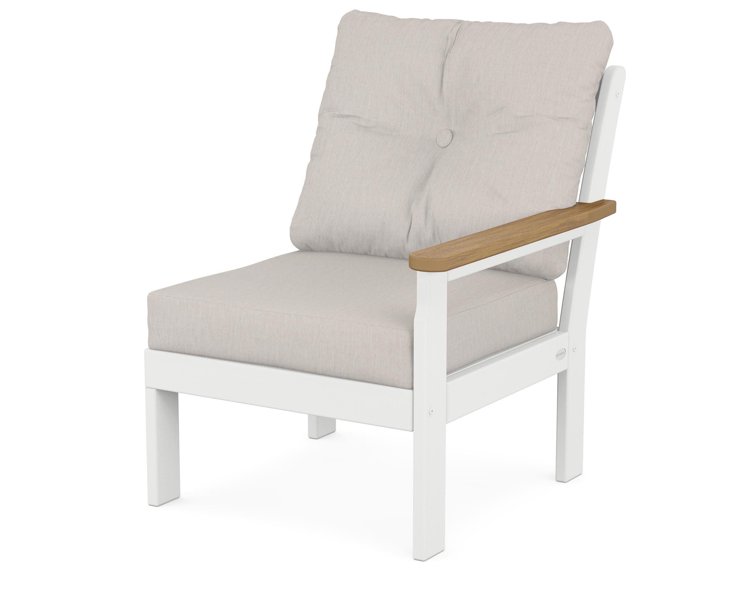 Vineyard Modular Right Arm Chair in White / Natural / Cast Ash