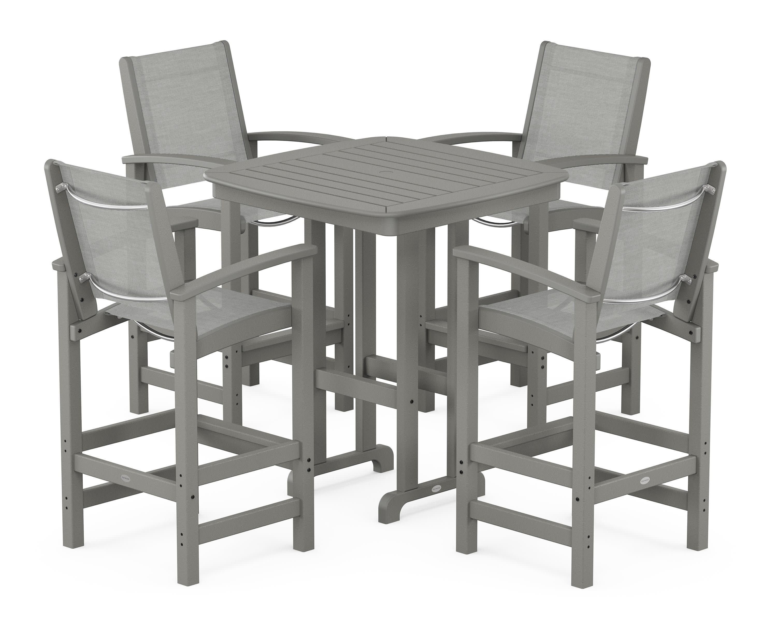 Coastal 5-Piece Bar Set in Slate Grey / Metallic Sling