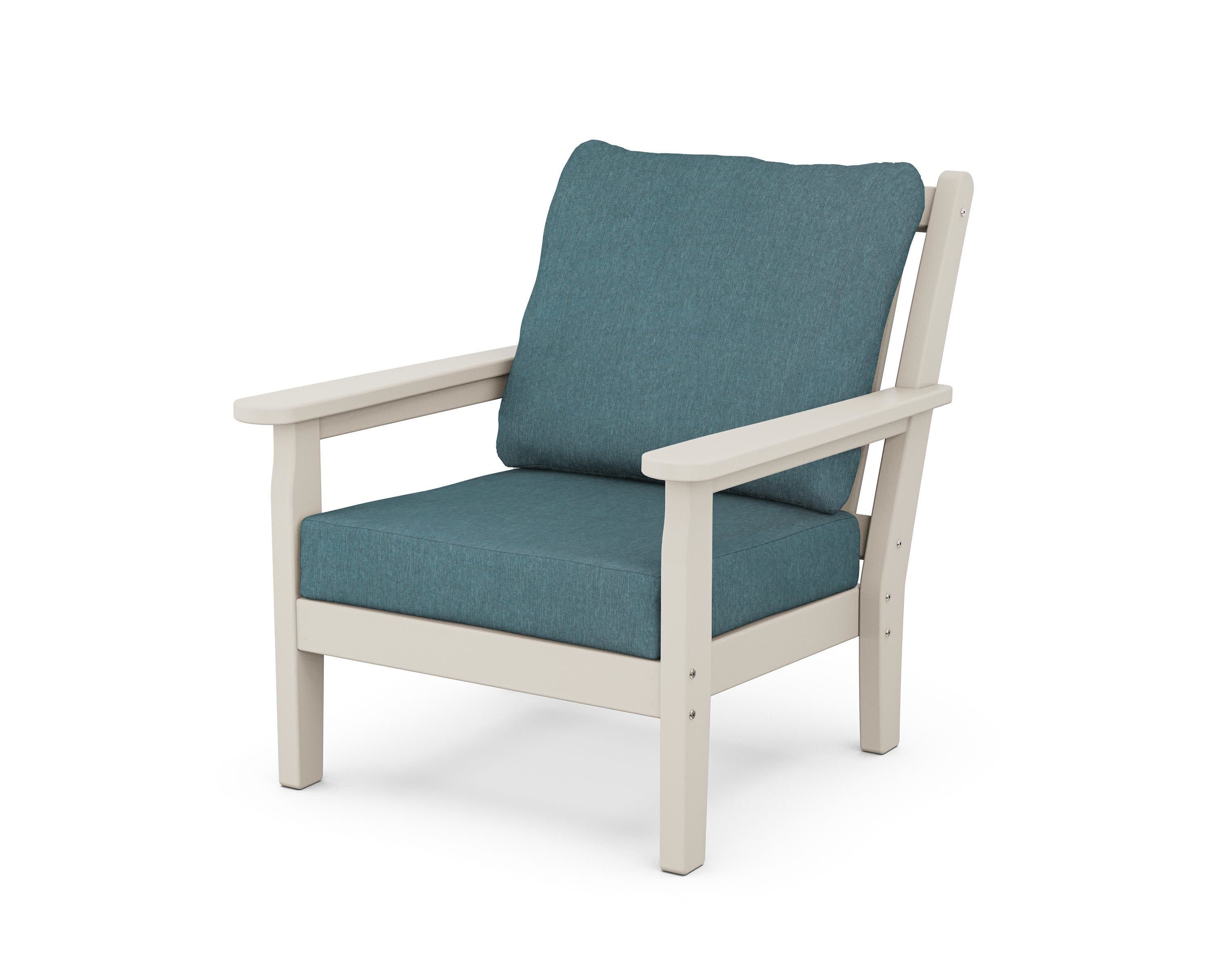 Chippendale Deep Seating Chair in Sand / Ocean Teal