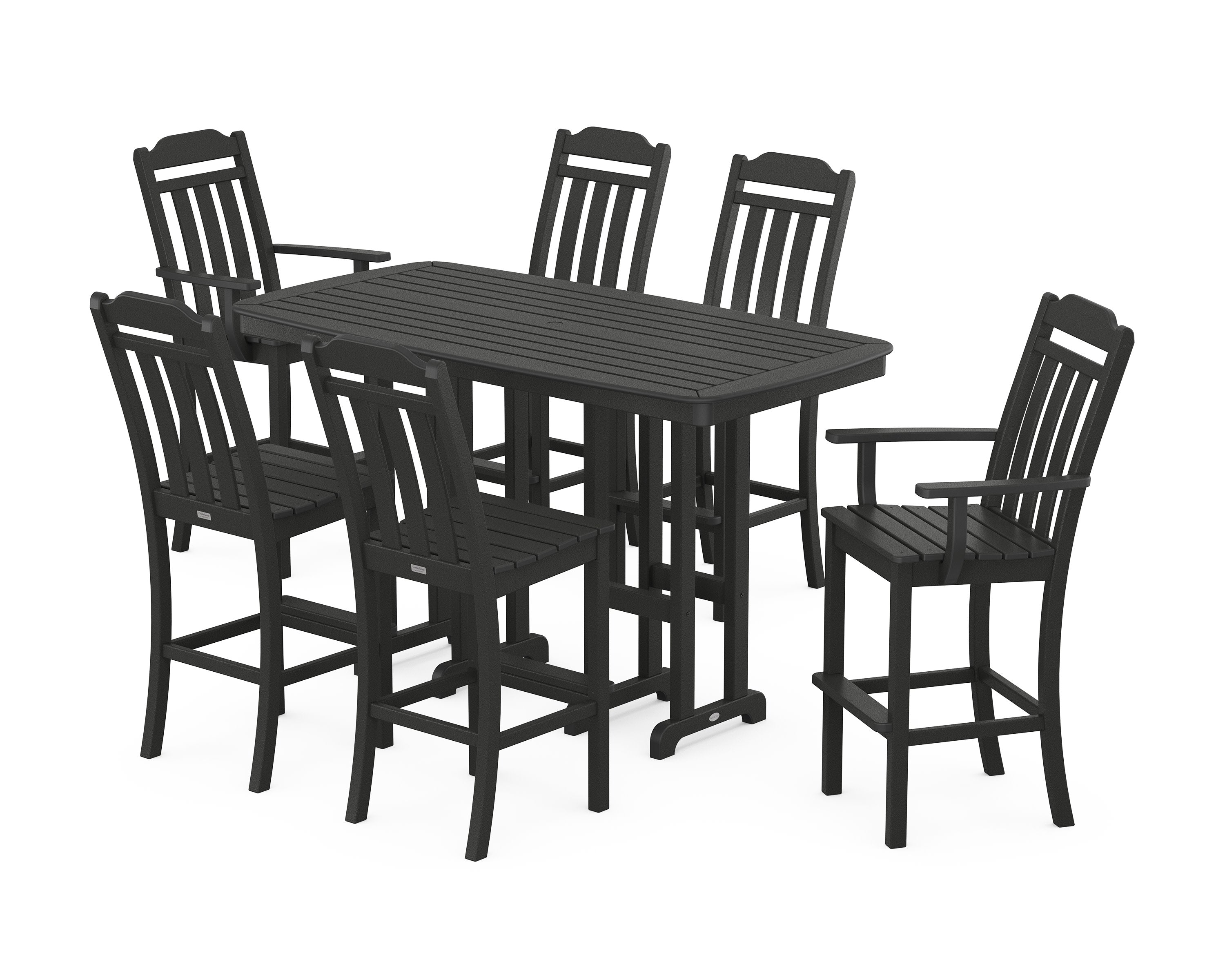 Cottage 7-Piece Bar Set in Black