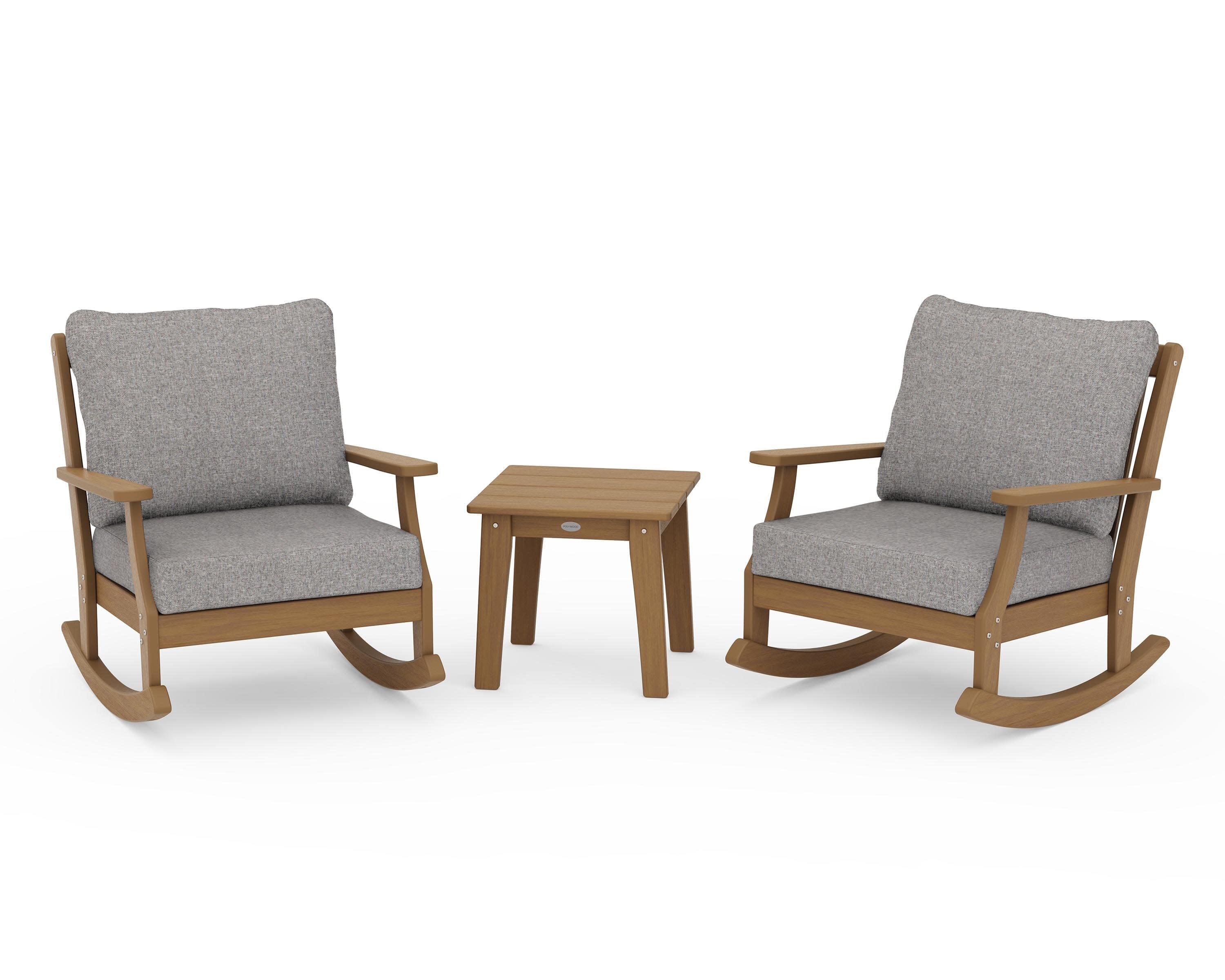 Braxton 3-Piece Deep Seating Rocker Set in Natural / Grey Mist