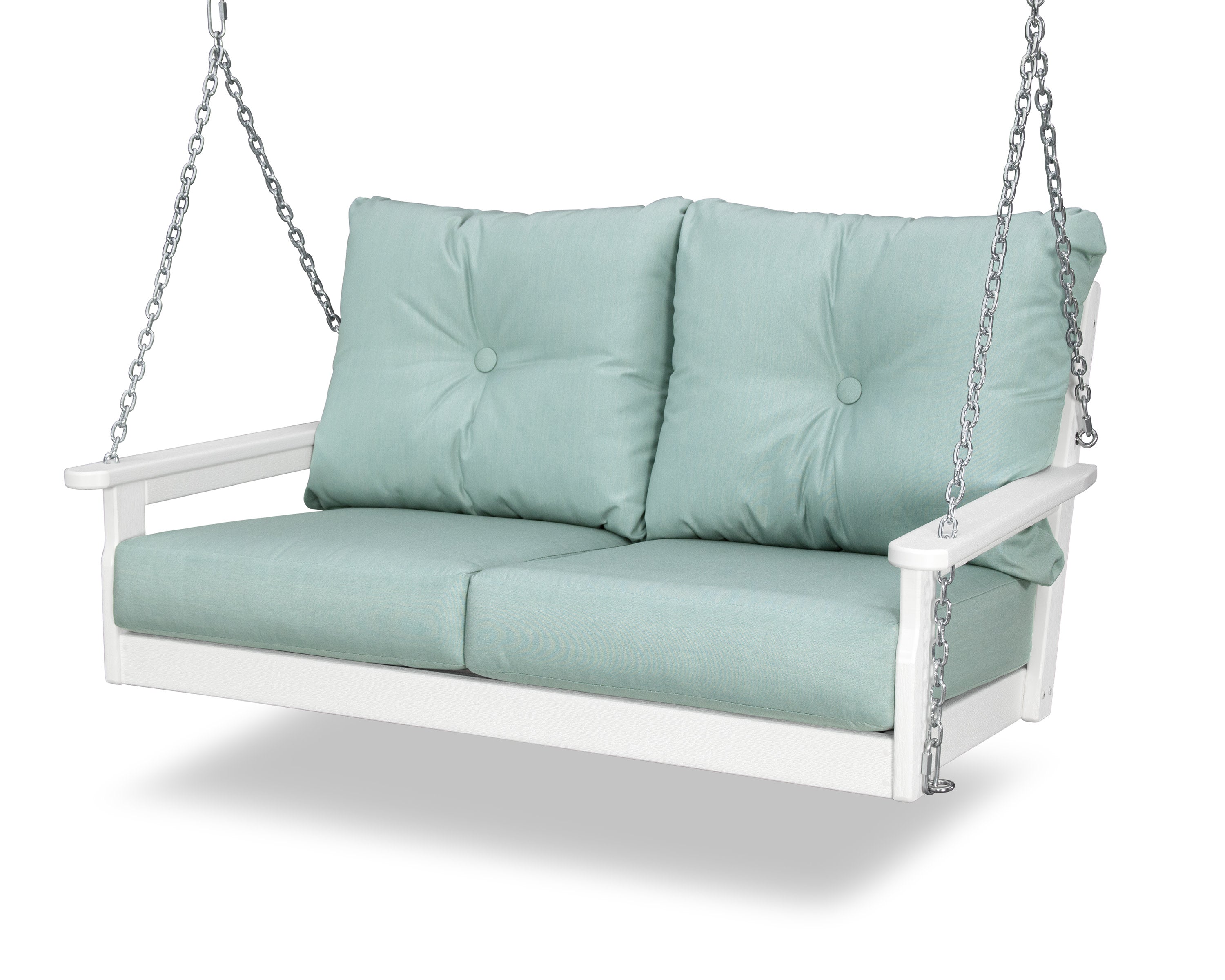 Vineyard Deep Seating Swing in Vintage White / Spa