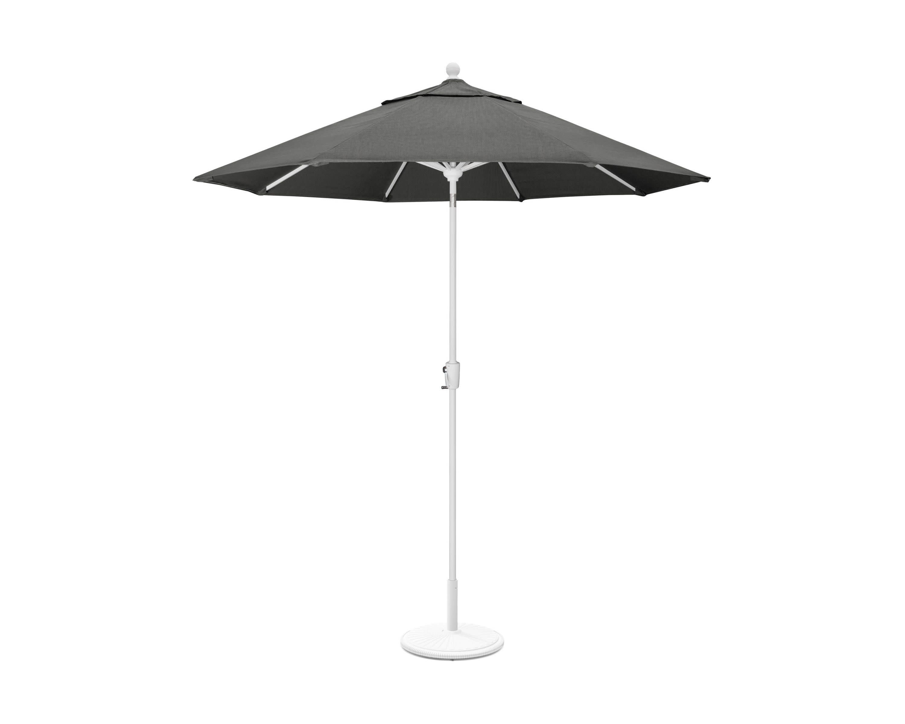 9' Tilt Market Umbrella & Base - Bar Height in White / Spectrum Carbon