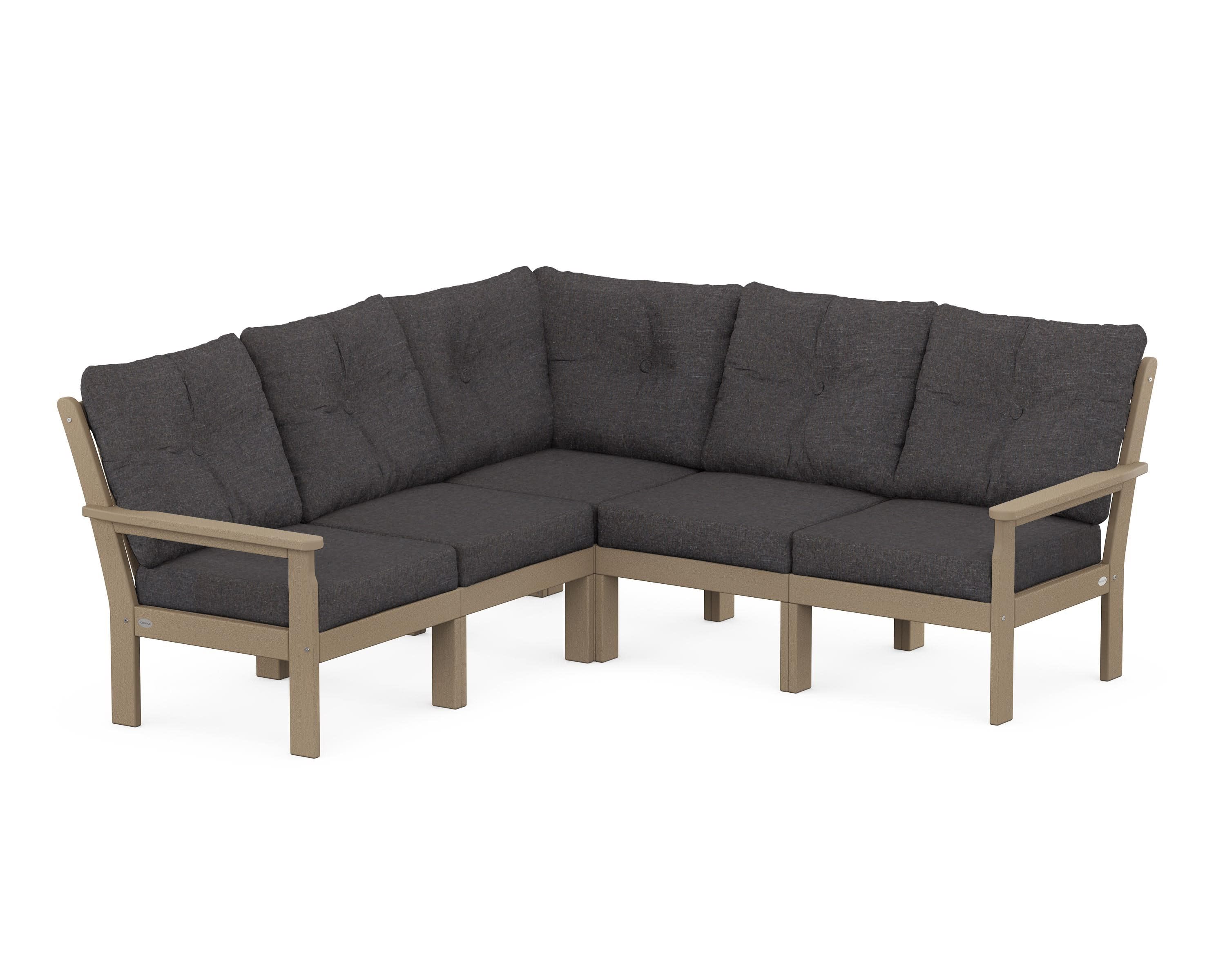 Vineyard 5-Piece Sectional in Vintage Sahara / Ash Charcoal