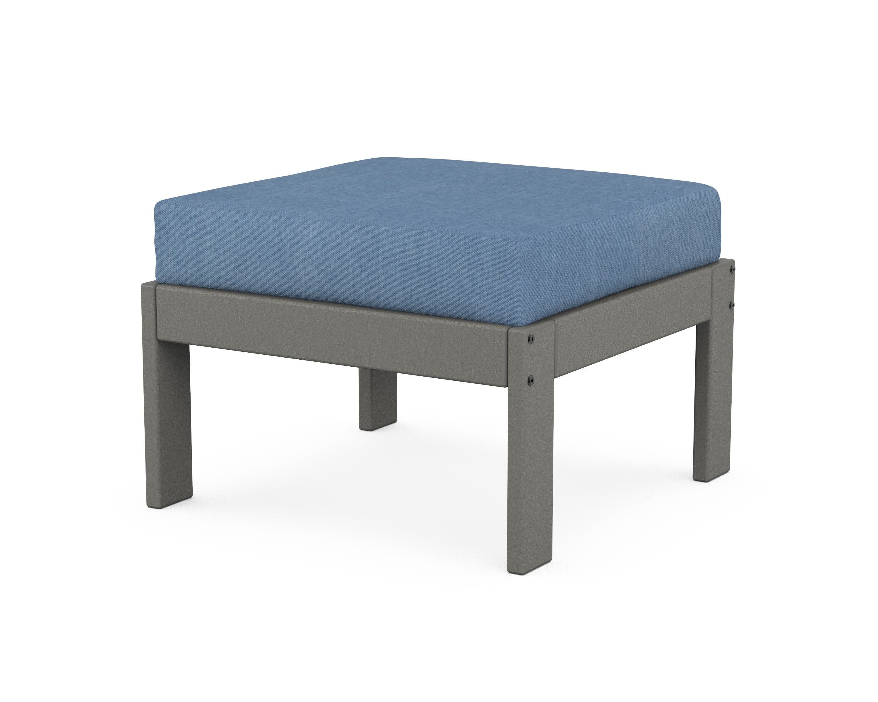 Vineyard Modular Ottoman in Slate Grey / Sky Blue