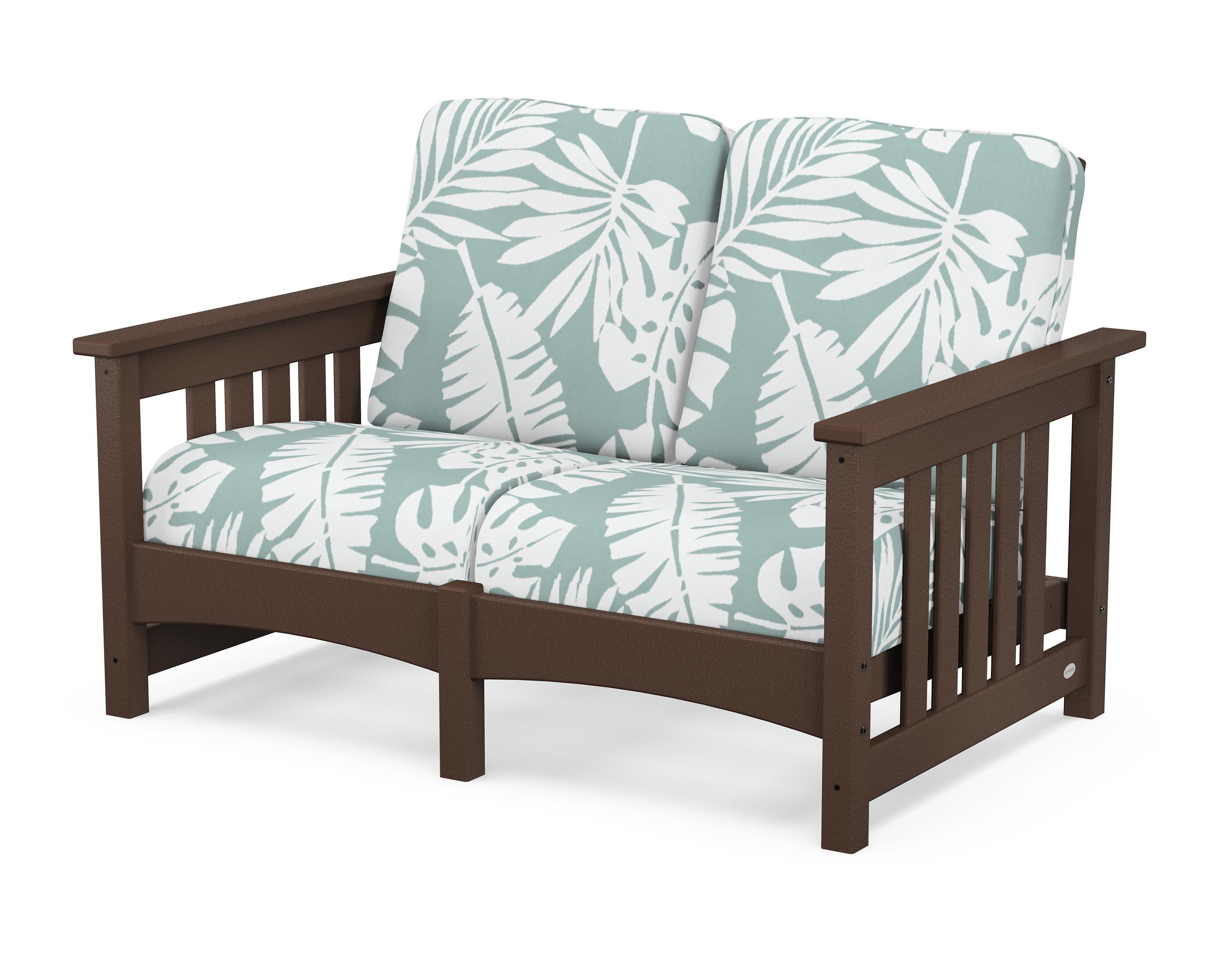 Club Mission Loveseat in Mahogany / Leaf Glacier Spa