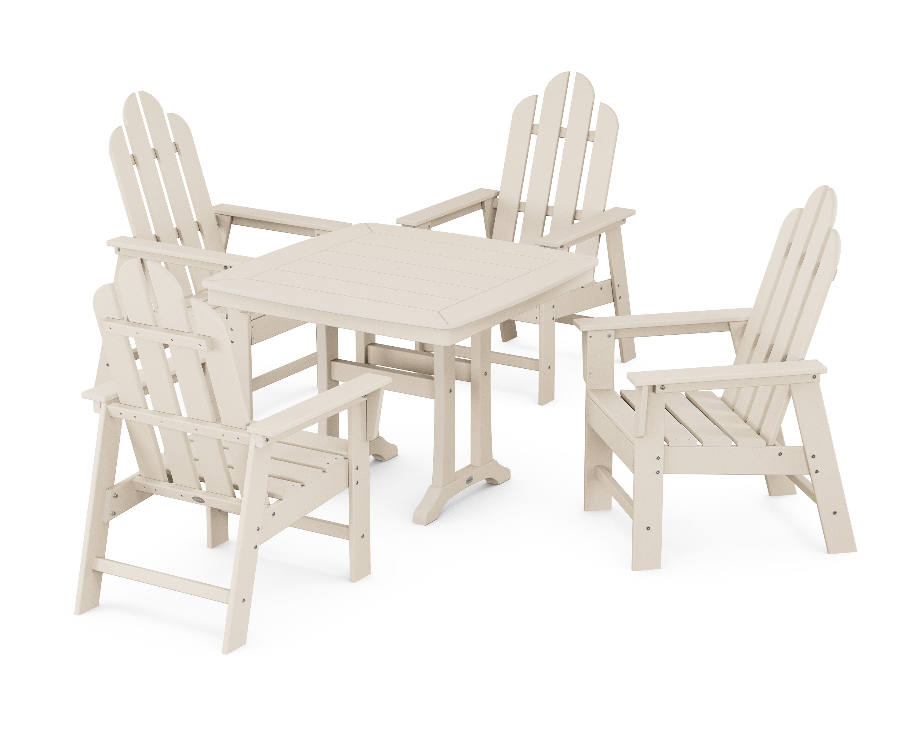 Long Island 5-Piece Dining Set with Trestle Legs in Sand