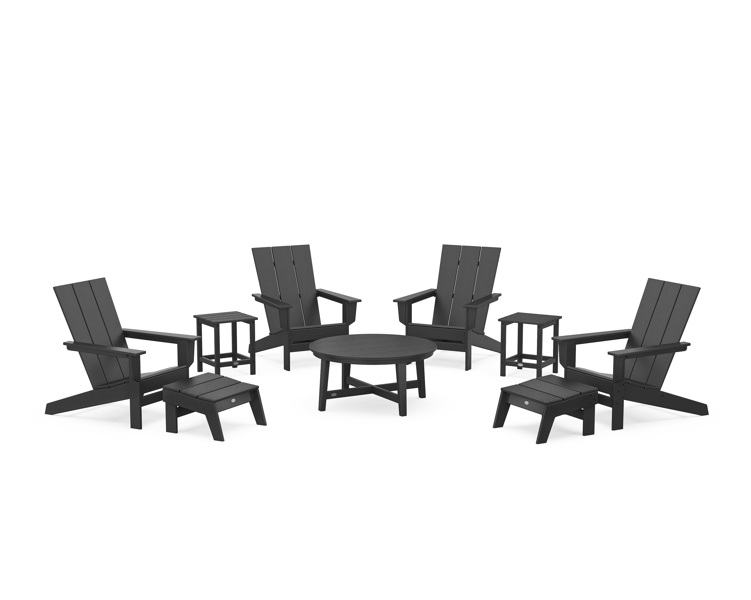Modern Studio Adirondack 9-Piece Conversation Set in Black