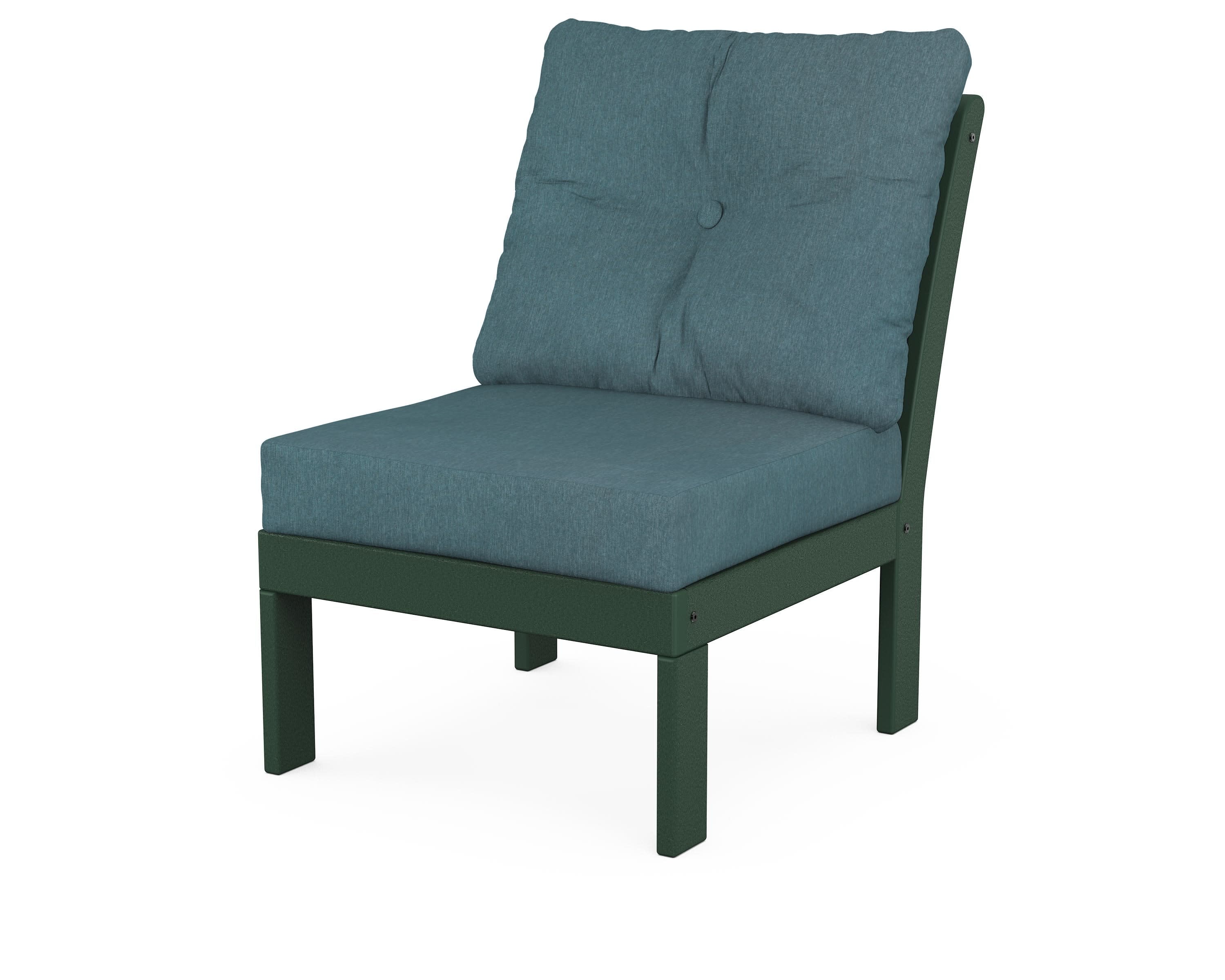 Vineyard Modular Armless Chair in Green / Ocean Teal