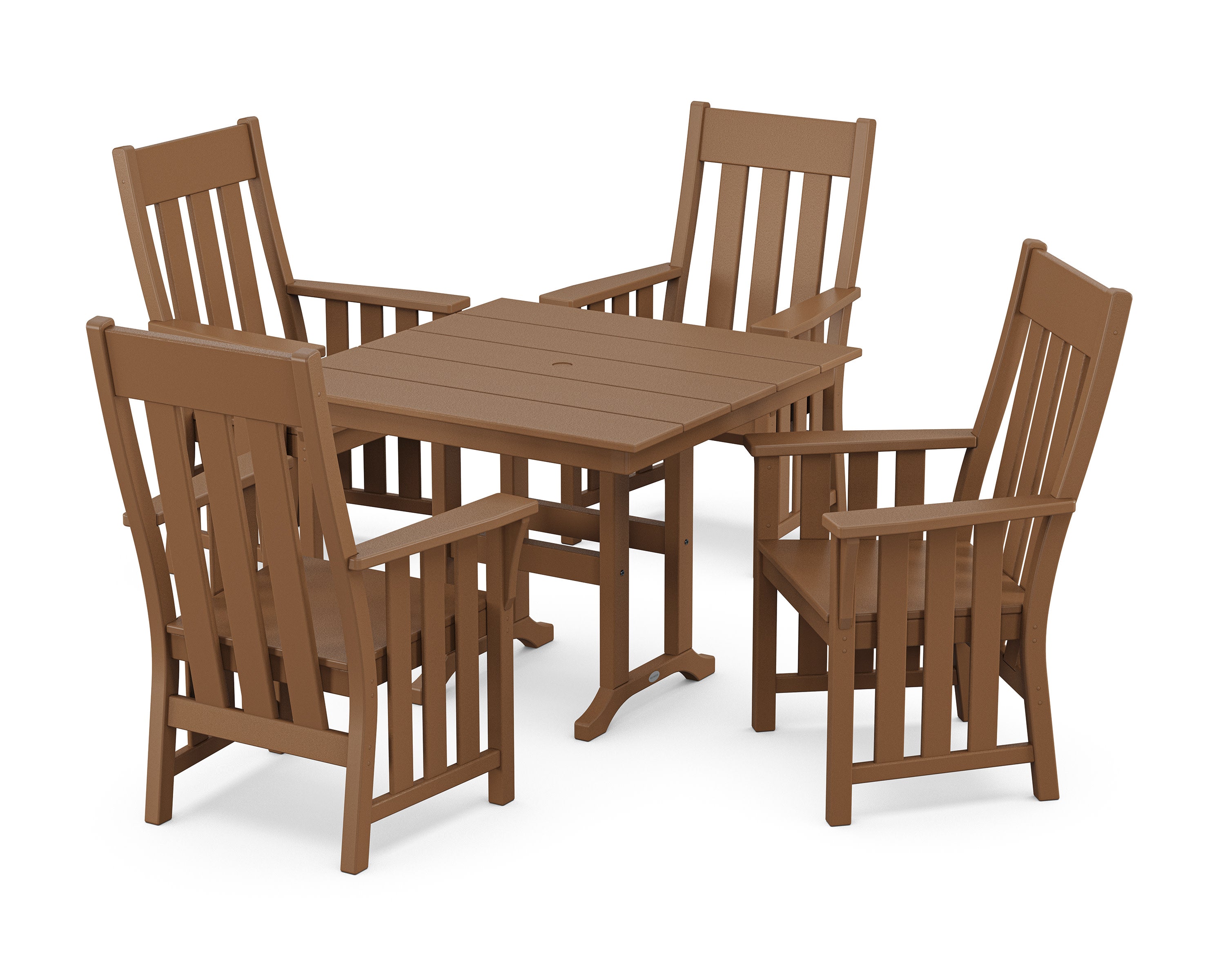 Acadia 5-Piece Farmhouse Dining Set in Teak