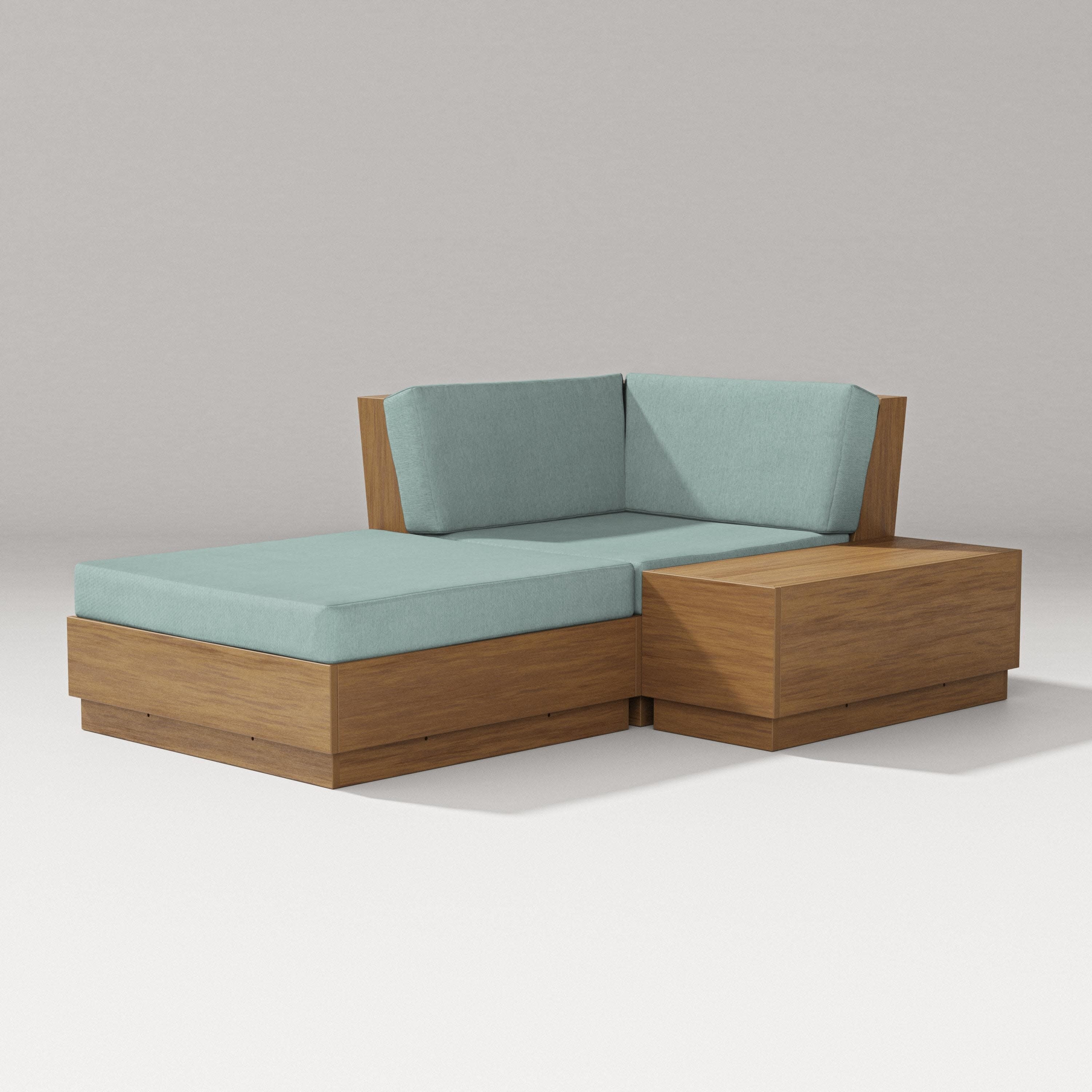 Elevate Corner Chaise in Natural / Glacier Spa