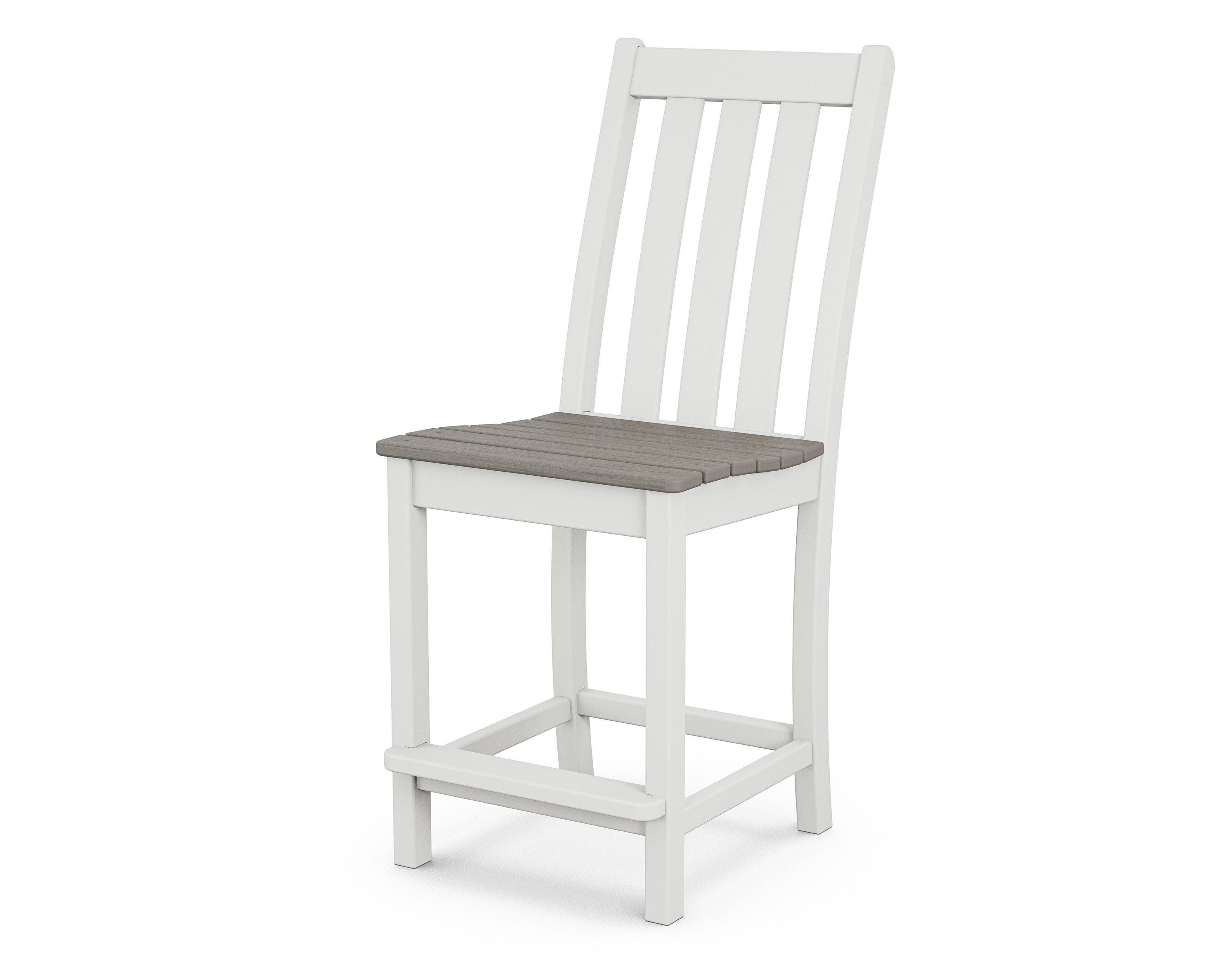 Vineyard Counter Side Chair in White / Driftwood