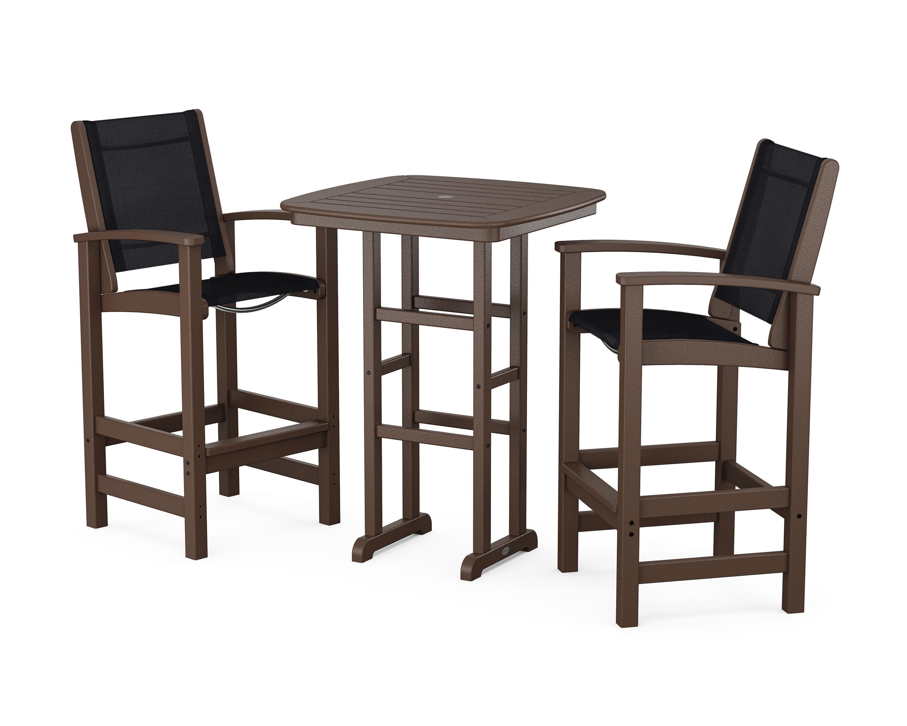 Coastal 3-Piece Bar Set in Mahogany / Black Sling