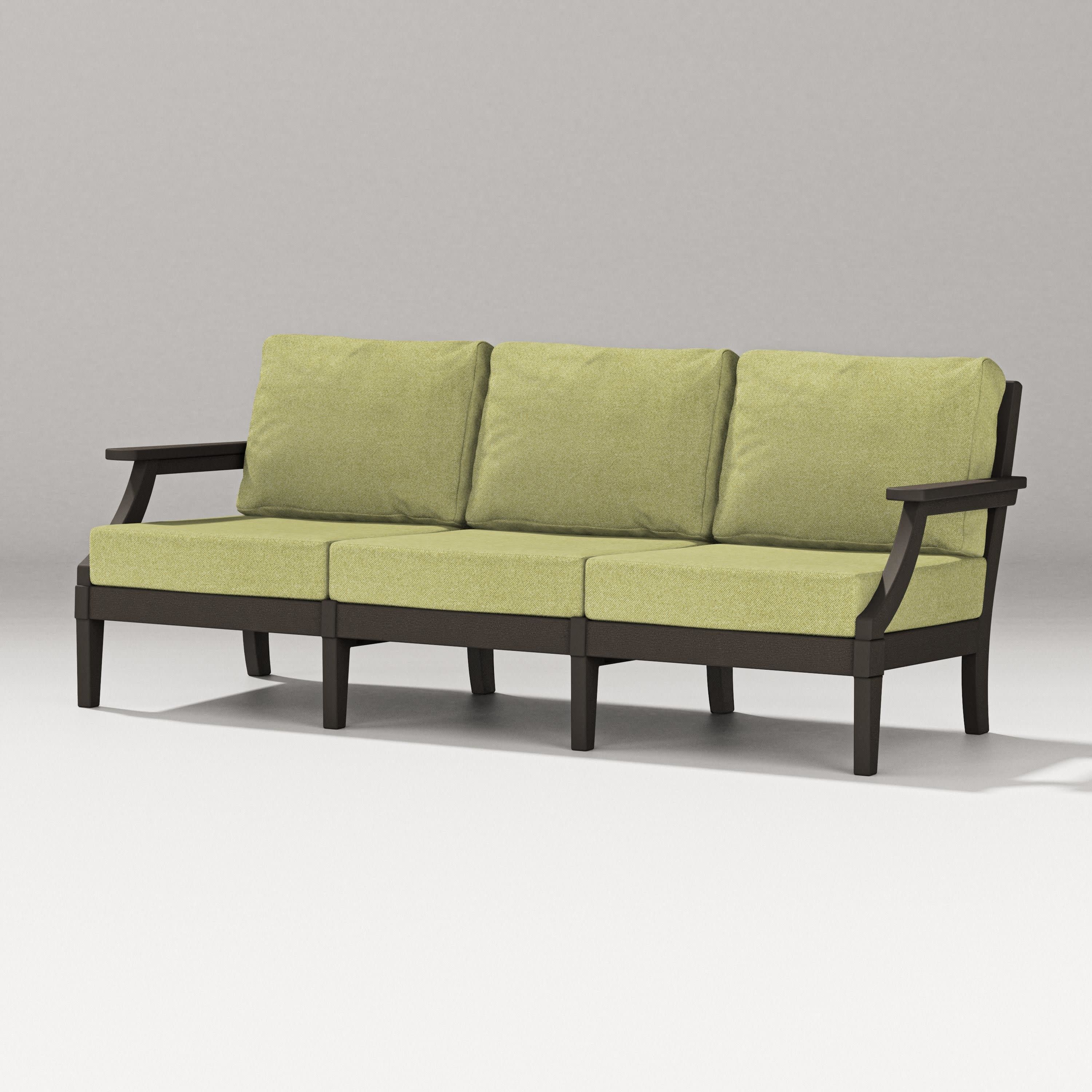 Estate Sofa in Vintage Coffee / Chartreuse Boucle
