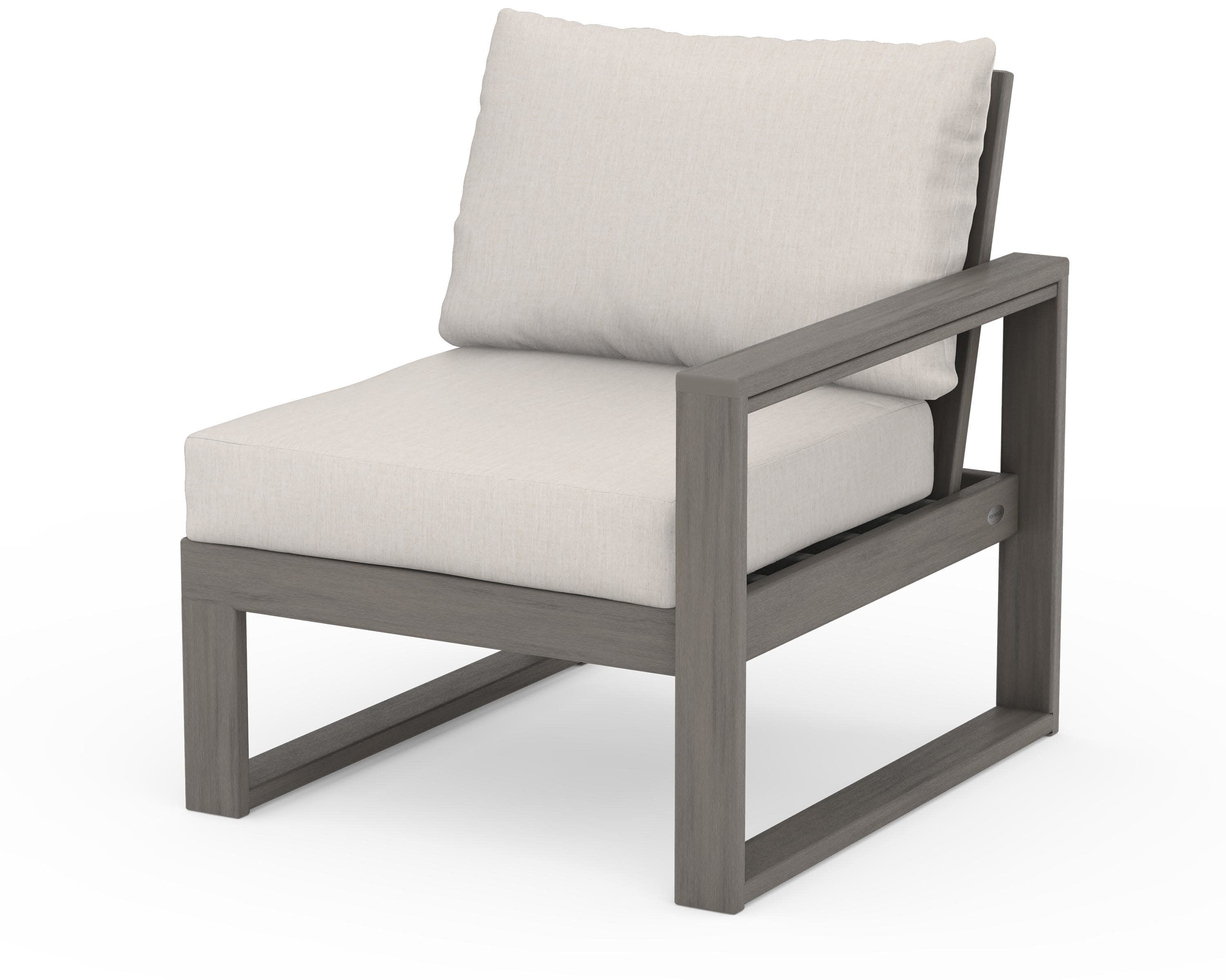 EDGE Modular Right Arm Chair in Driftwood / Cast Ash