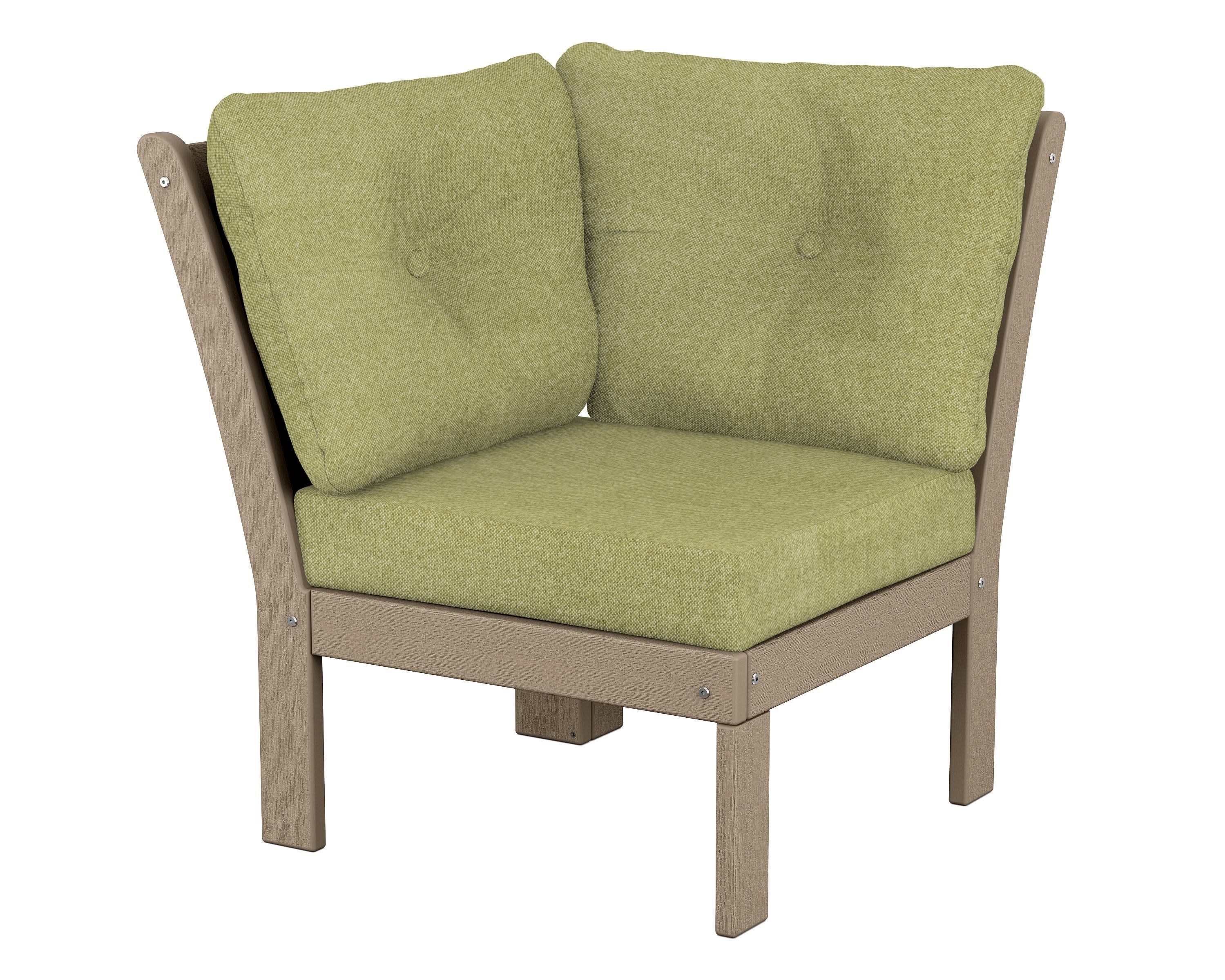 Vineyard Modular Corner Chair in Vintage Sahara / Chartreuse Boucle
