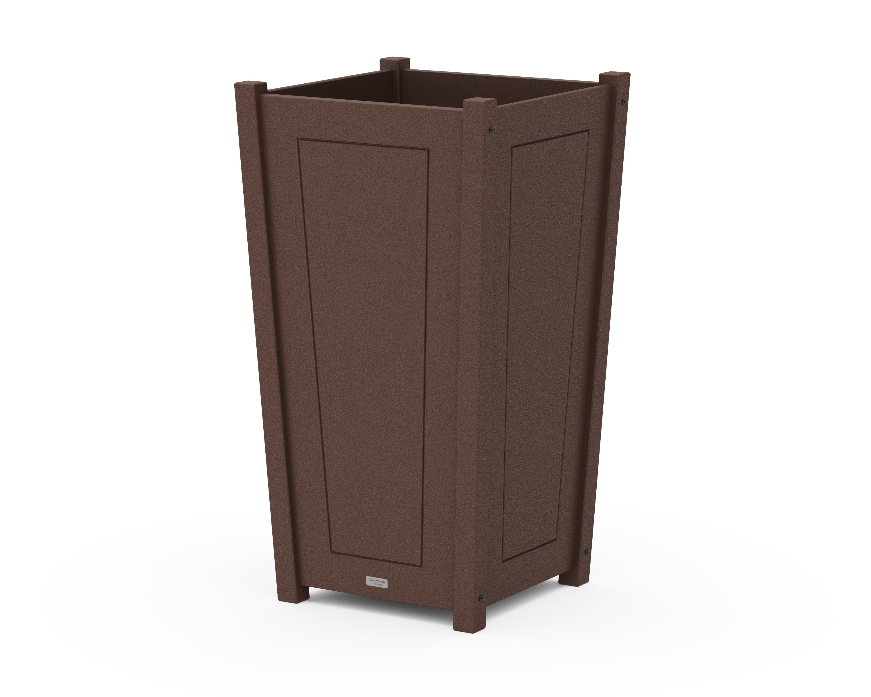Country Living Large Tapered Square Tall Planter Box in Mahogany