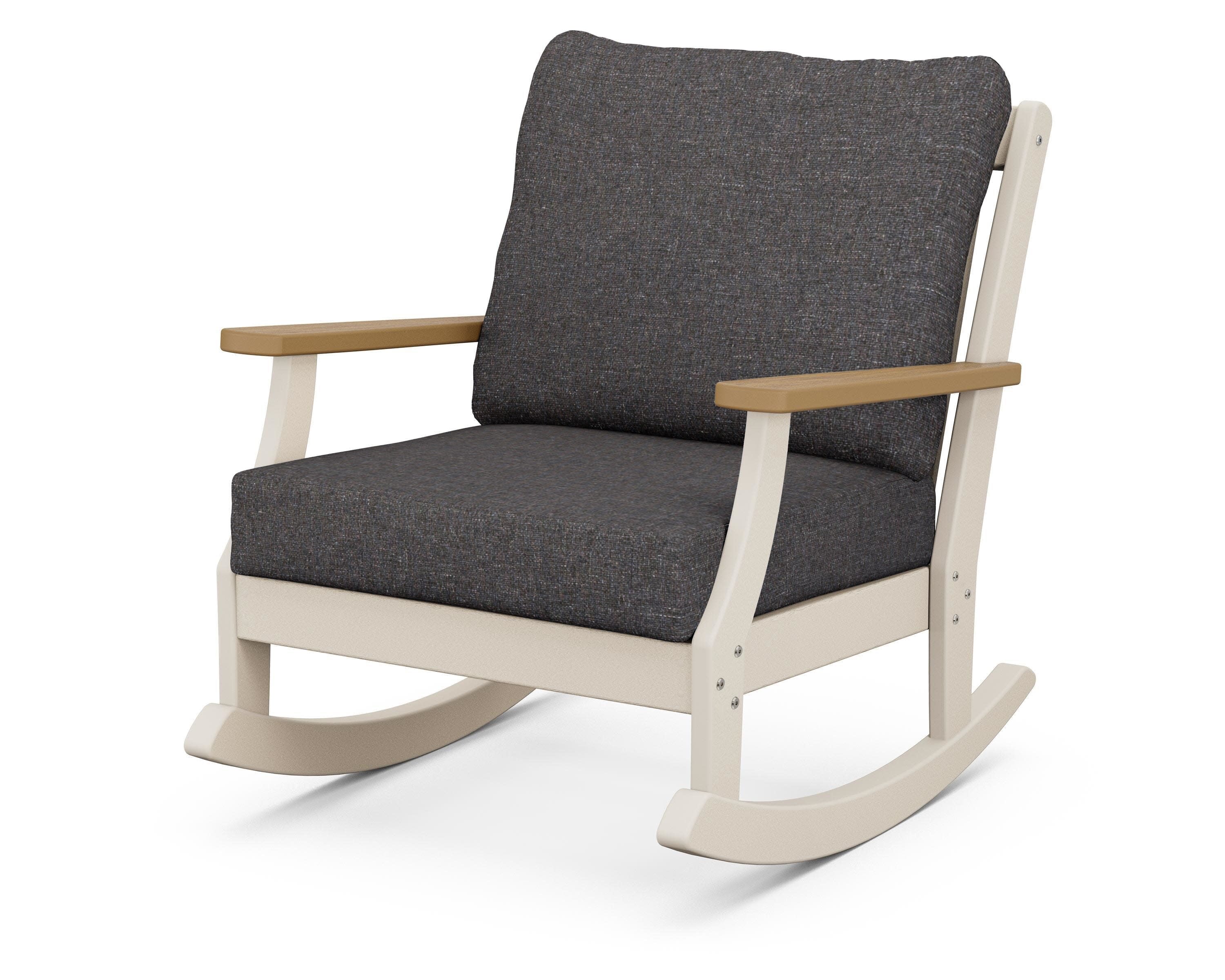Braxton Deep Seating Rocking Chair in Sand / Natural / Ash Charcoal