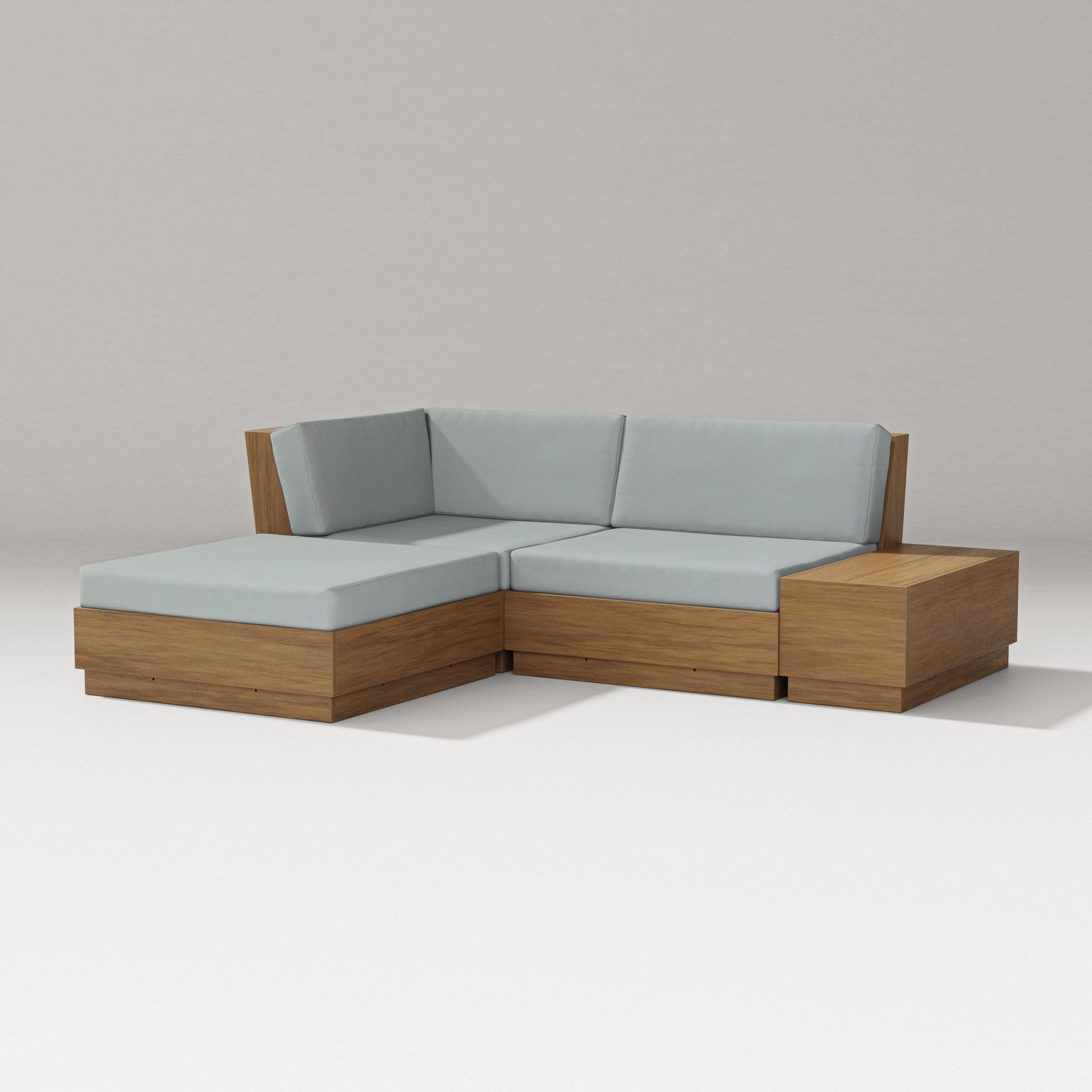 Elevate Loveseat Sectional with Chaise in Natural / Spa