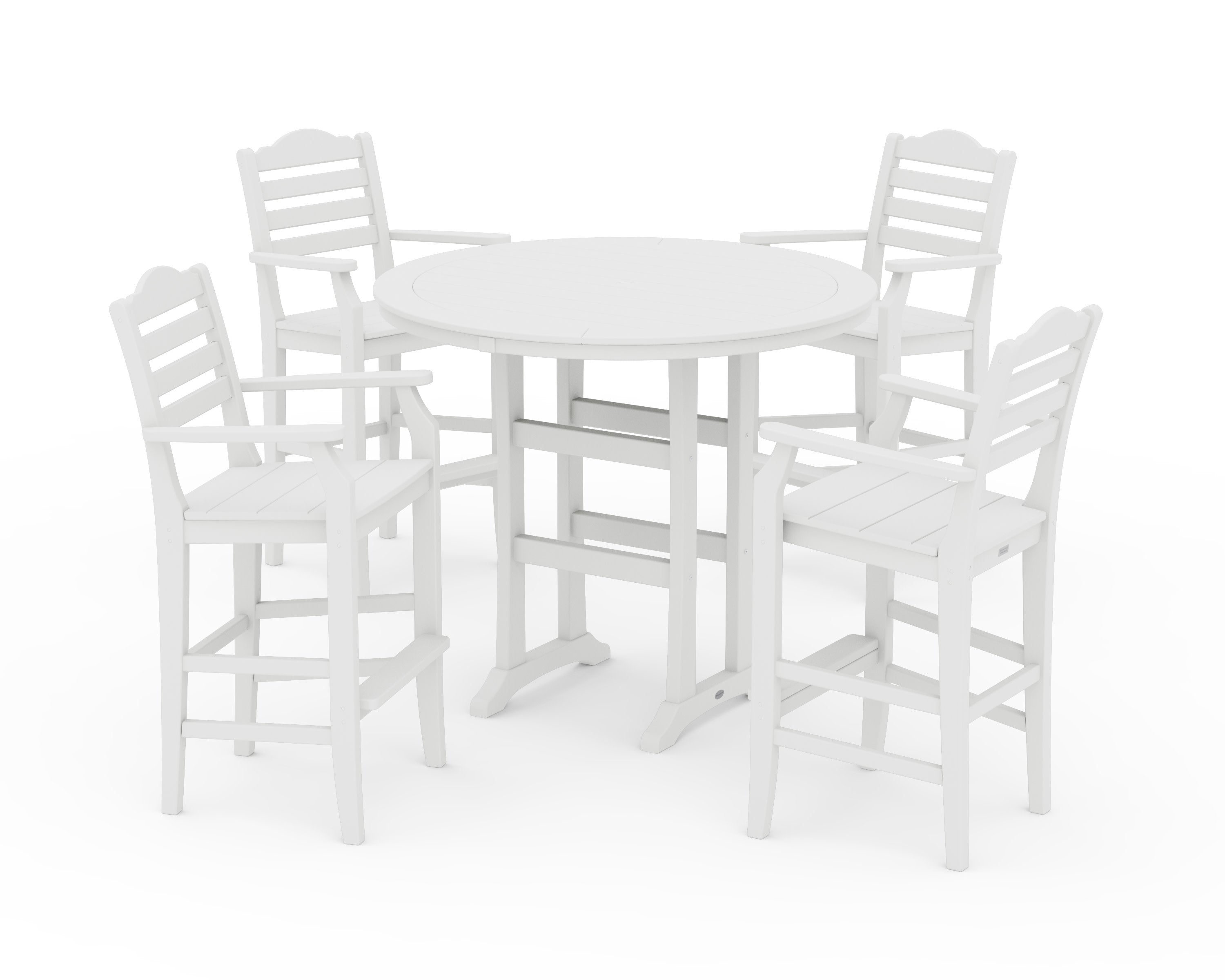 Savannah 5-Piece Round Bar Set in White