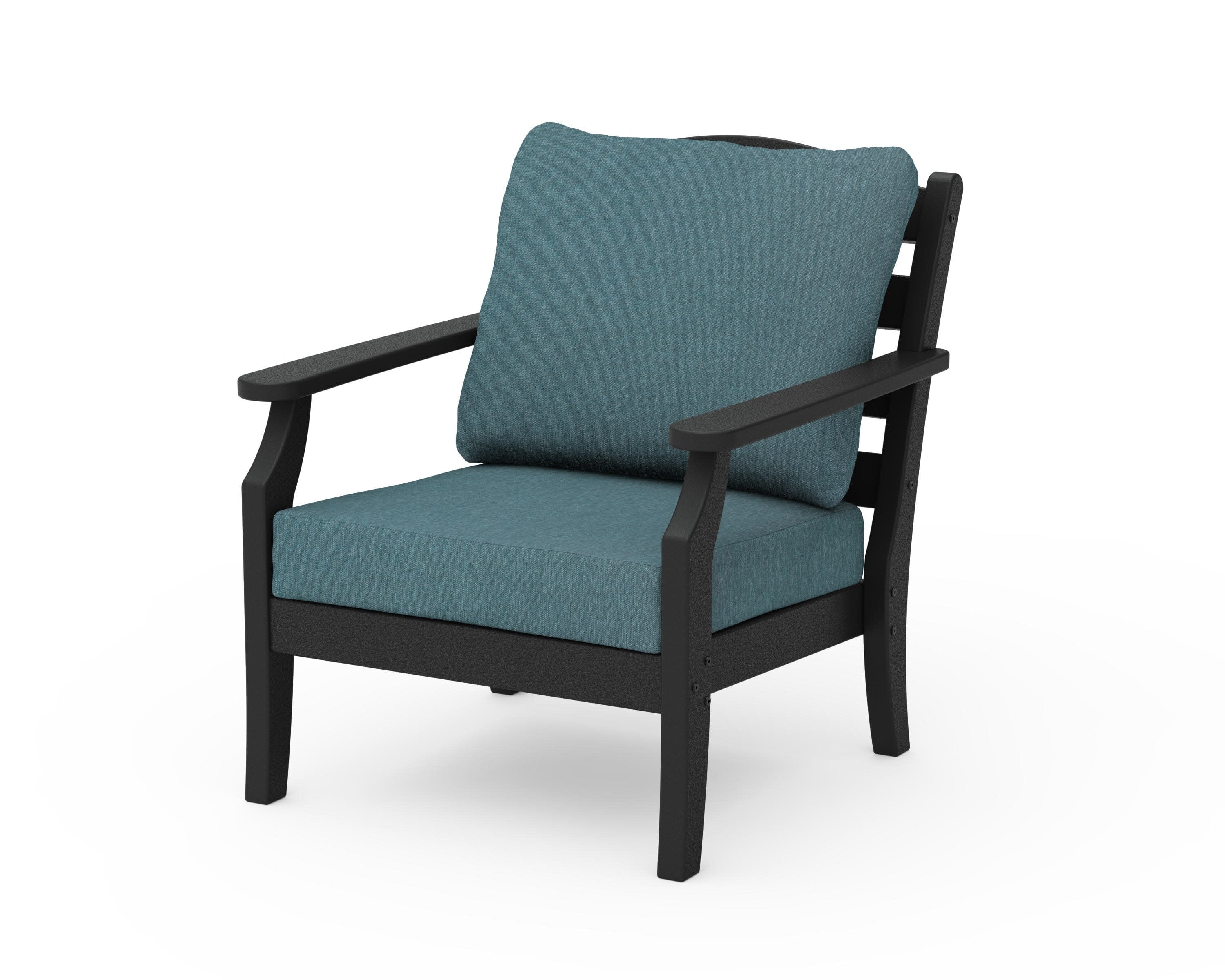 Savannah Deep Seating Chair in Black / Ocean Teal