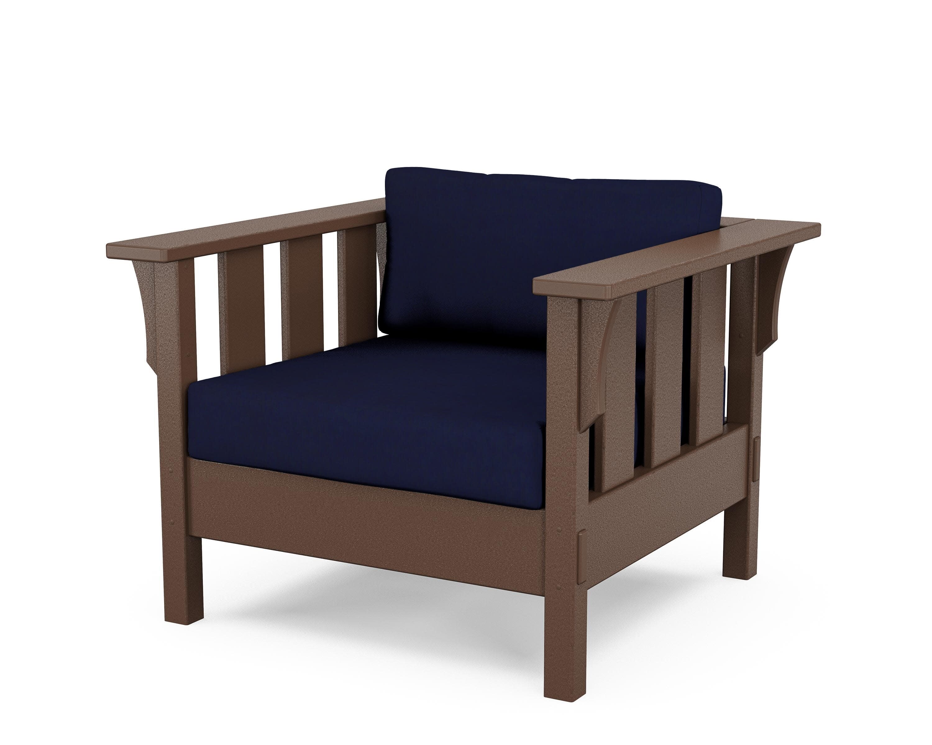 Acadia Deep Seating Chair in Mahogany / Navy