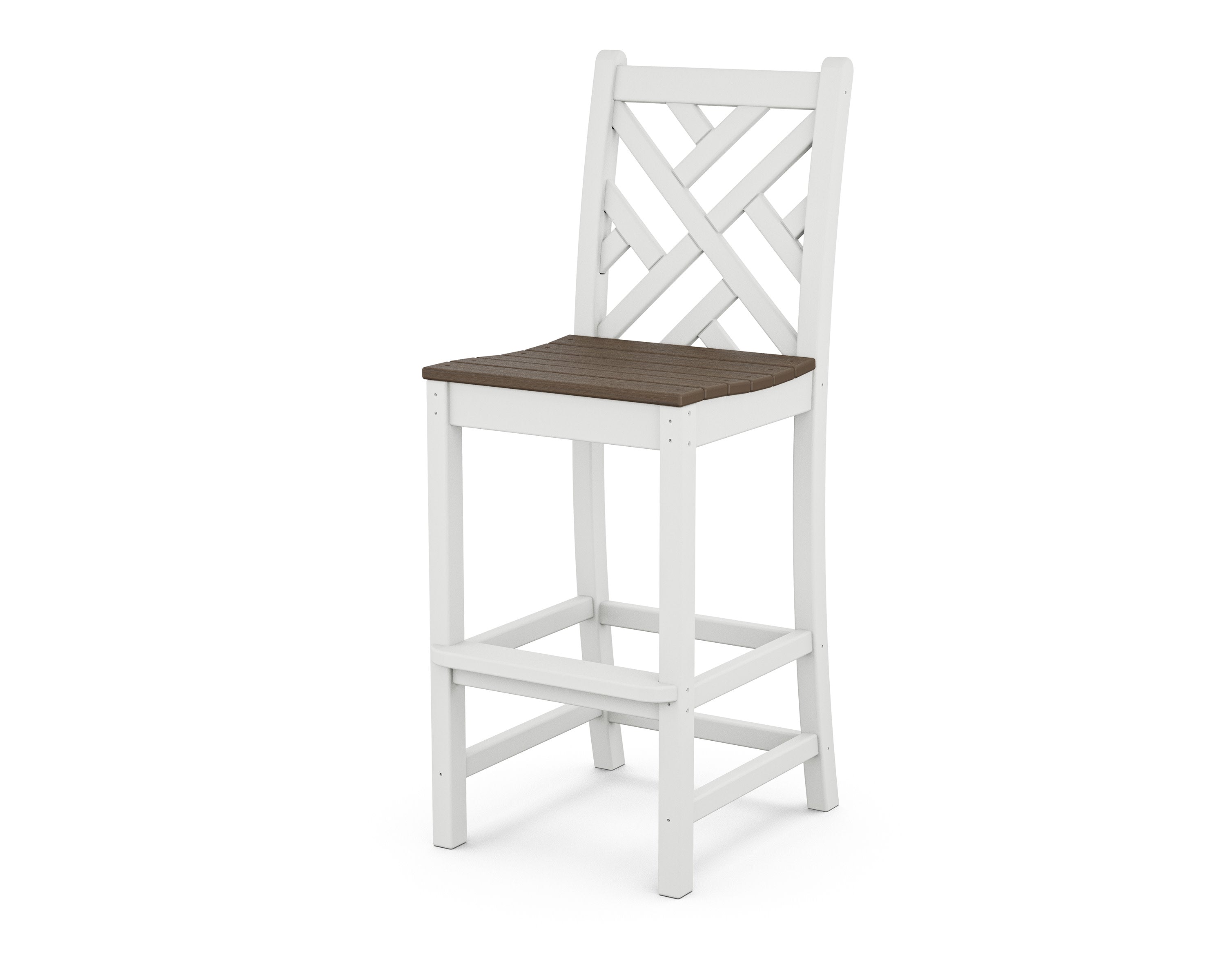 Chippendale Bar Side Chair in White / Kona
