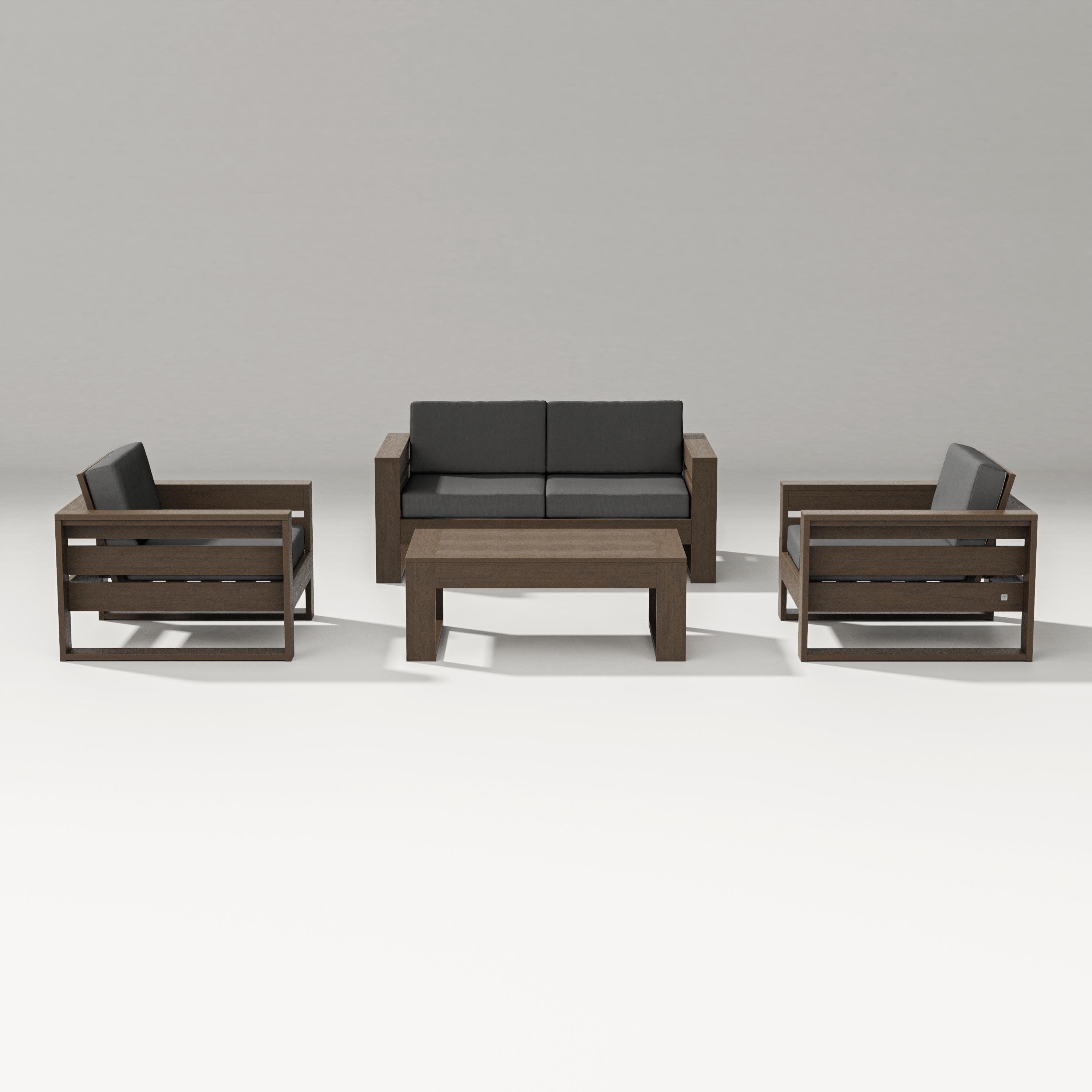 Latitude 4-Piece Lounge Loveseat Set in Kona / Spectrum Carbon