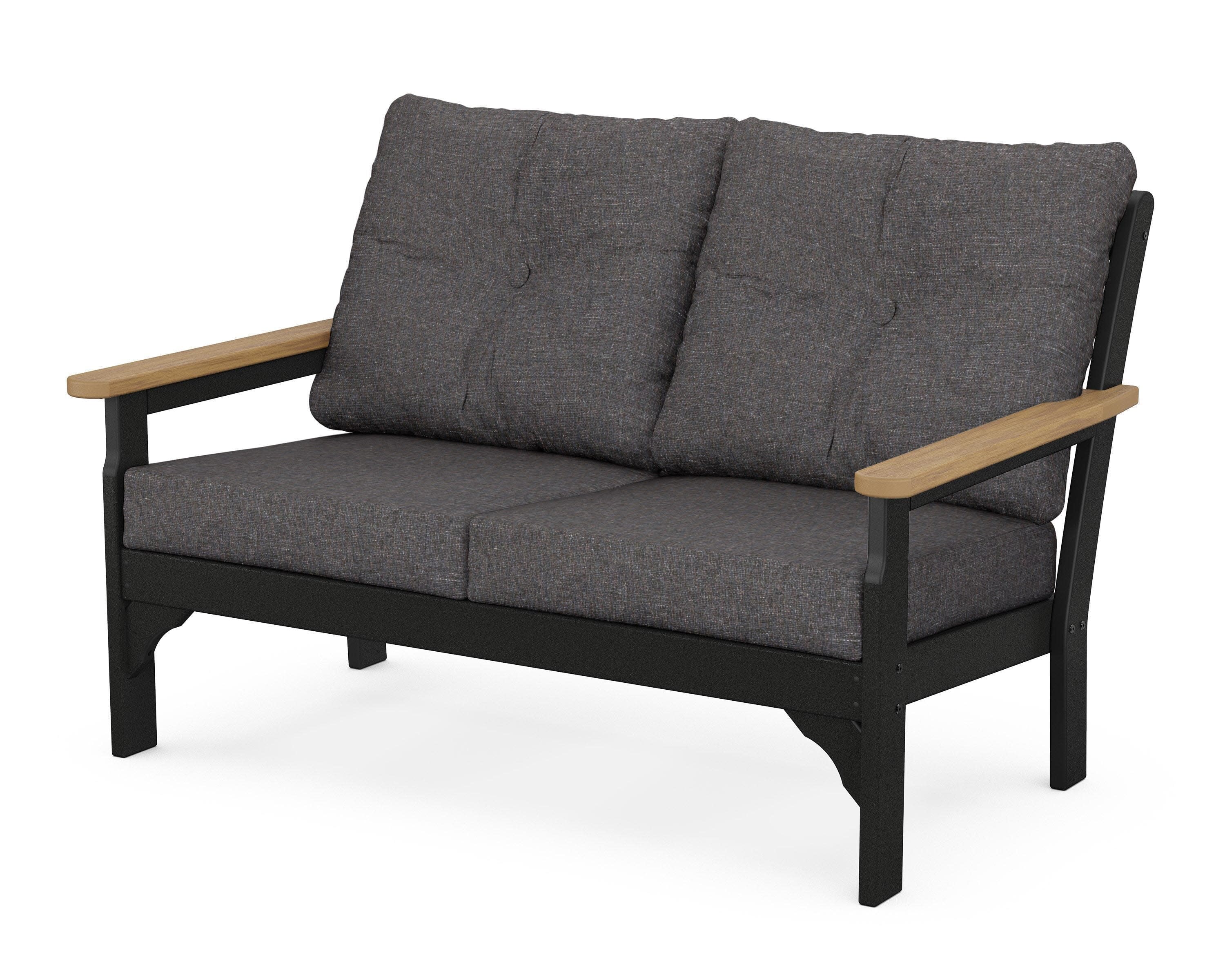 Vineyard Deep Seating Loveseat in Black / Natural / Ash Charcoal