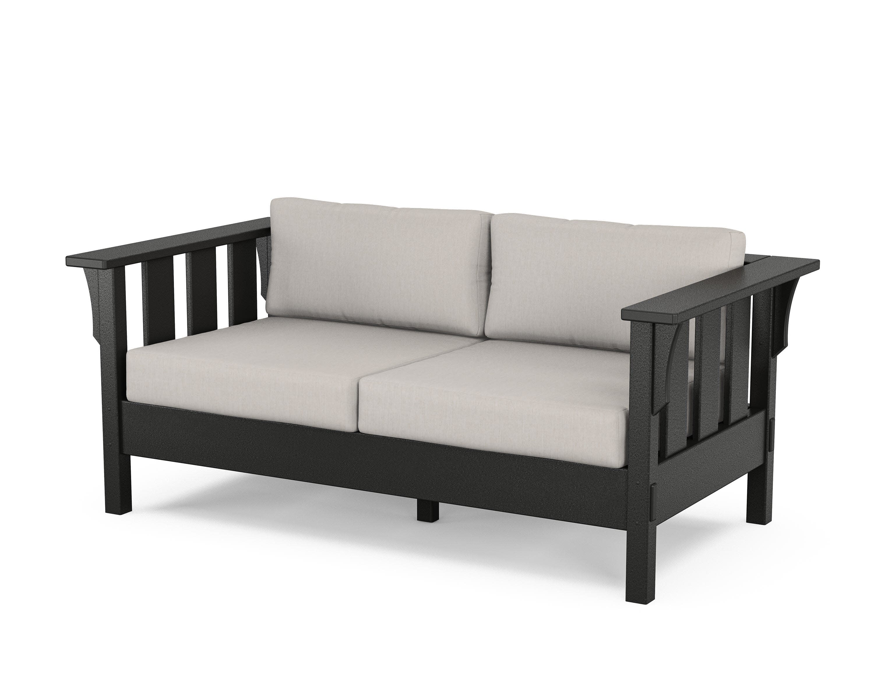 Acadia Deep Seating Loveseat in Black / Cast Ash
