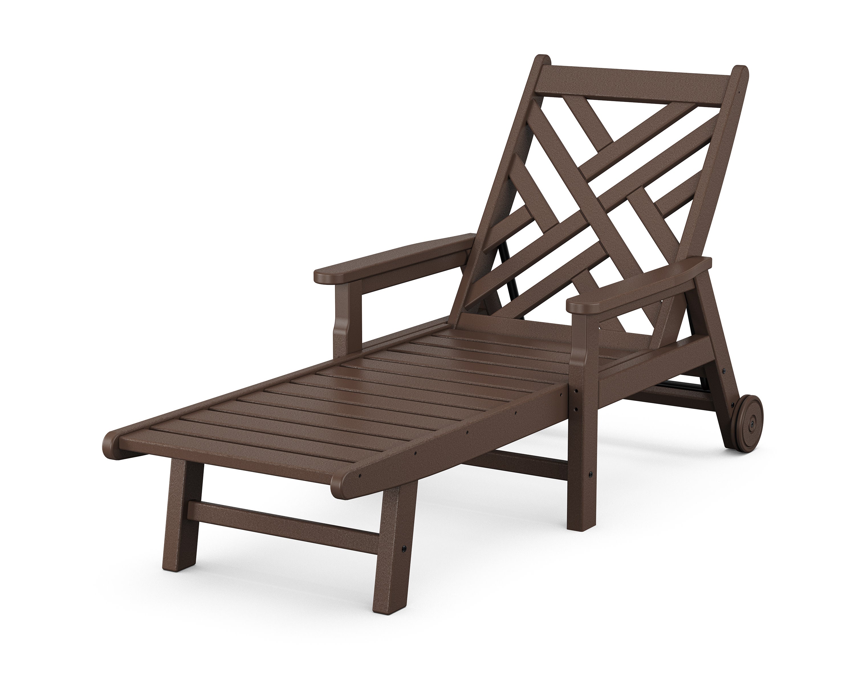 Chippendale Chaise with Arms and Wheels in Mahogany