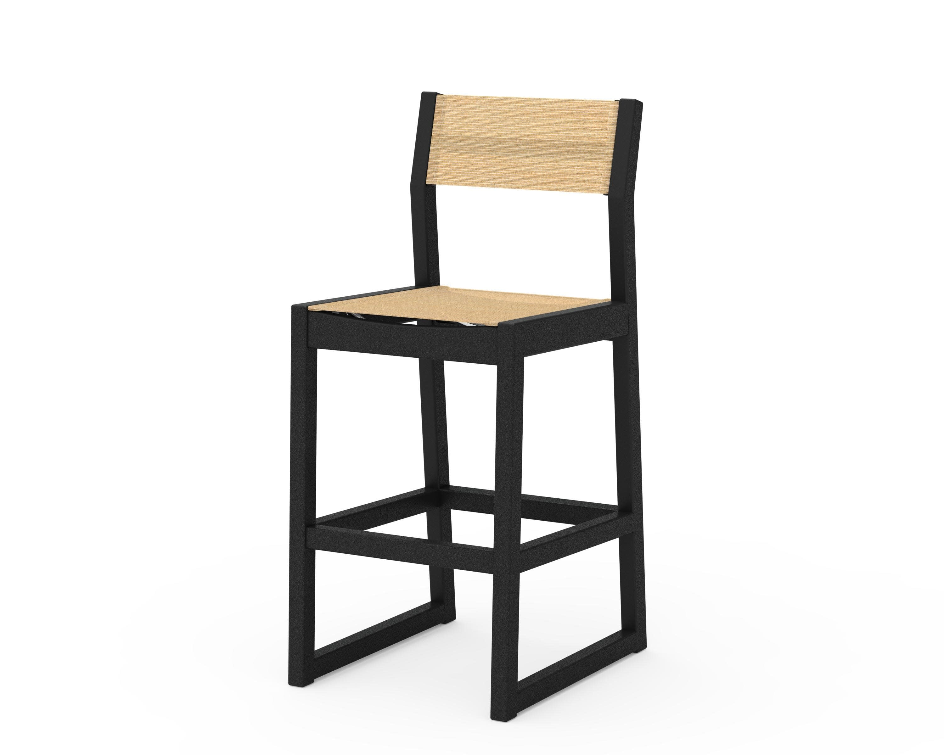 EDGE Sling Bar Side Chair in Black / Dupioni Apricot Sling