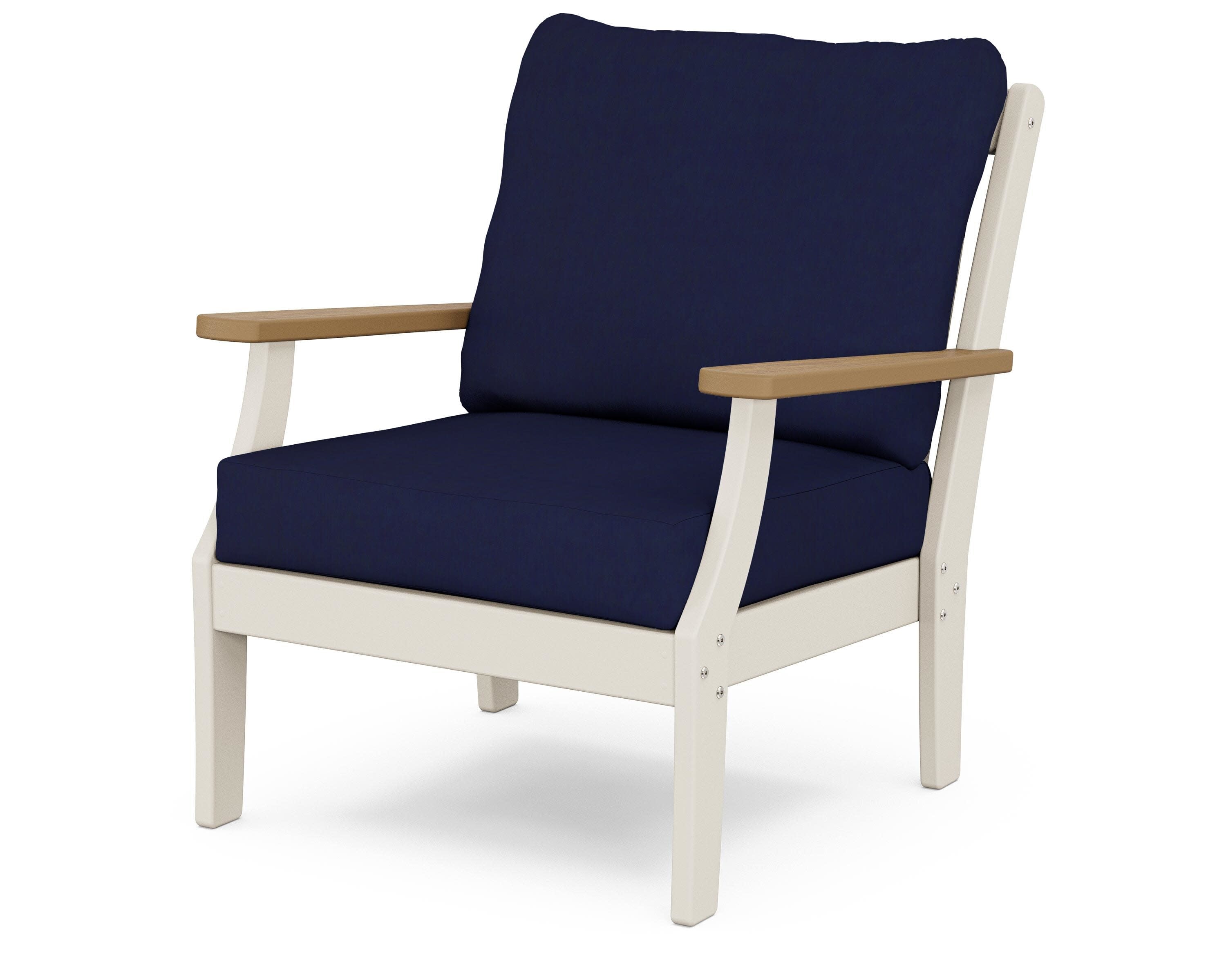 Braxton Deep Seating Chair in Sand / Natural / Navy