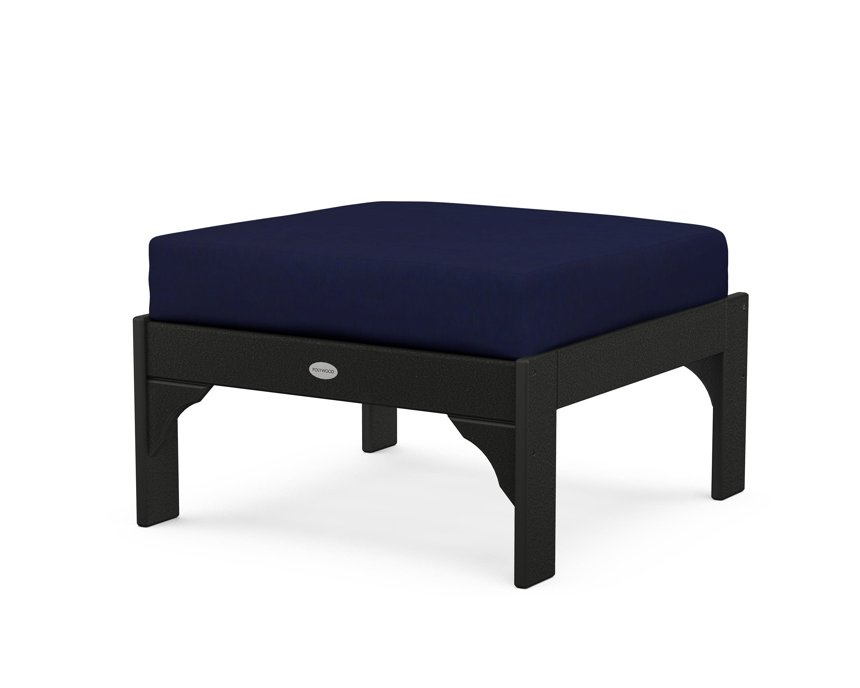 Vineyard Deep Seating Ottoman in Black / Navy