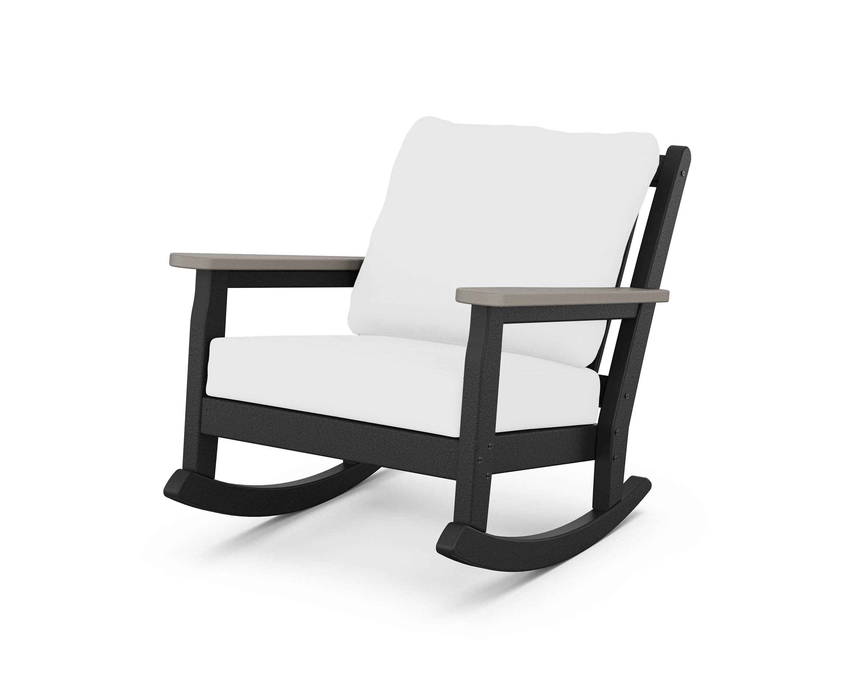 Chippendale Deep Seating Rocking Chair in Black / Driftwood / Natural