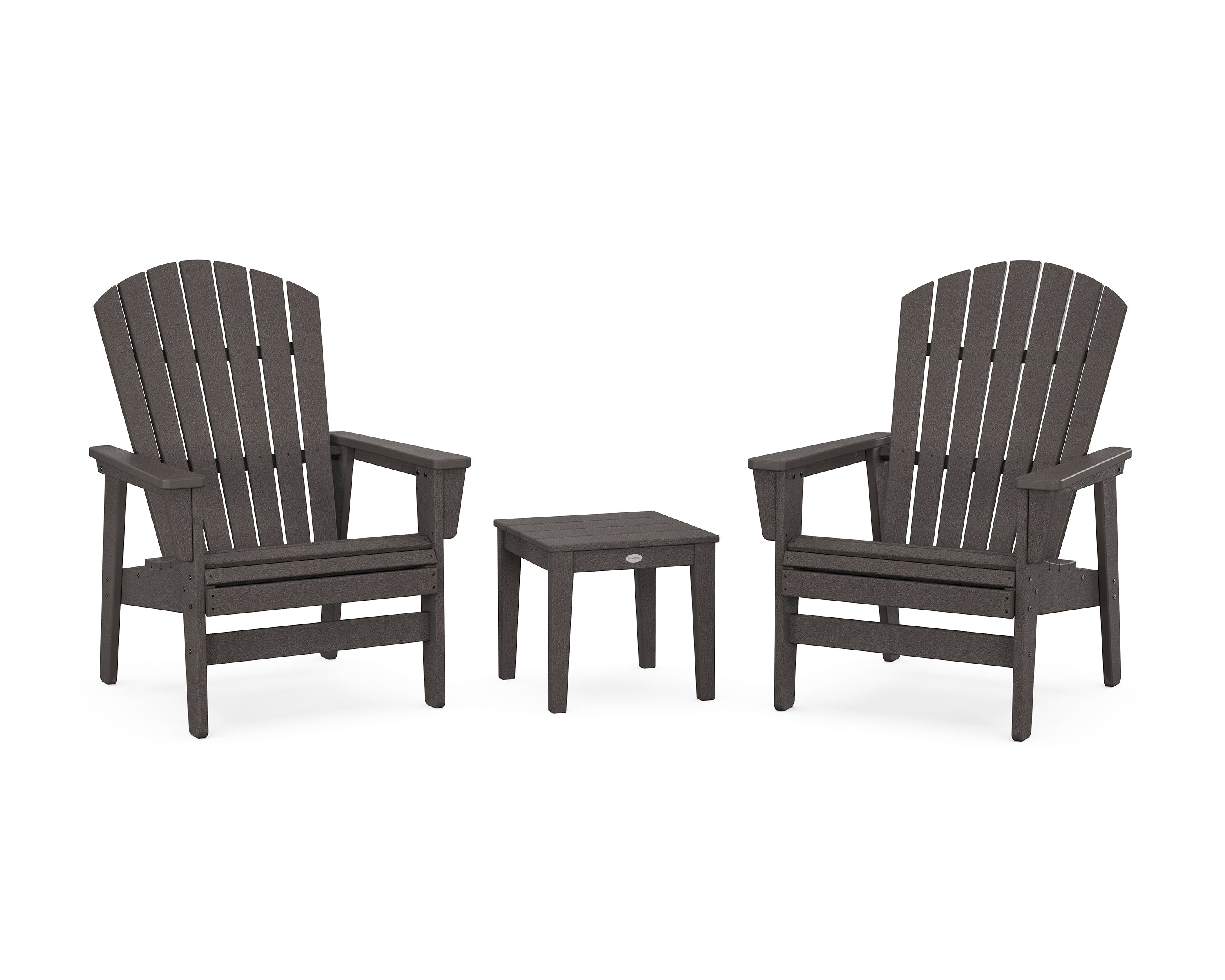 3-Piece Nautical Grand Upright Adirondack Set in Vintage Coffee